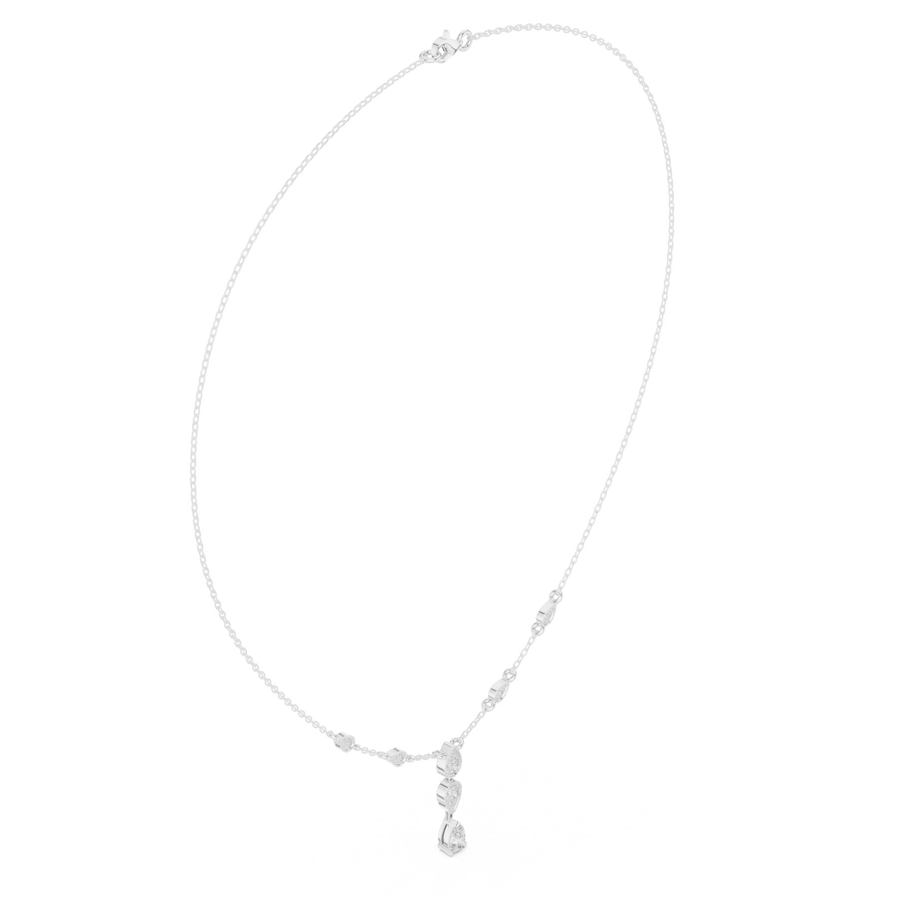 .64 Ct. Pear Shape Diamond Station Drop Necklace (SBWN (20)) 5