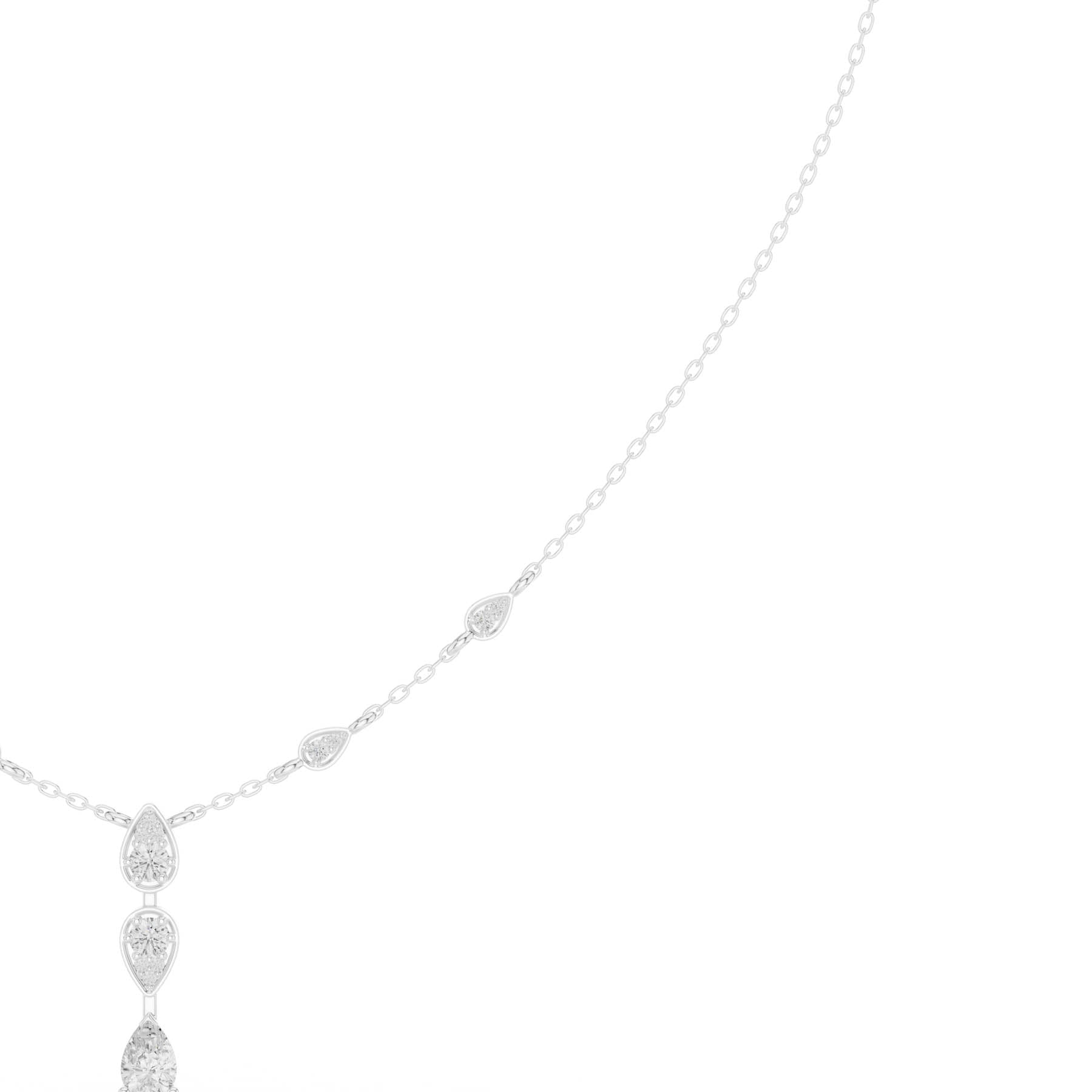 .64 Ct. Pear Shape Diamond Station Drop Necklace (SBWN (20)) 1