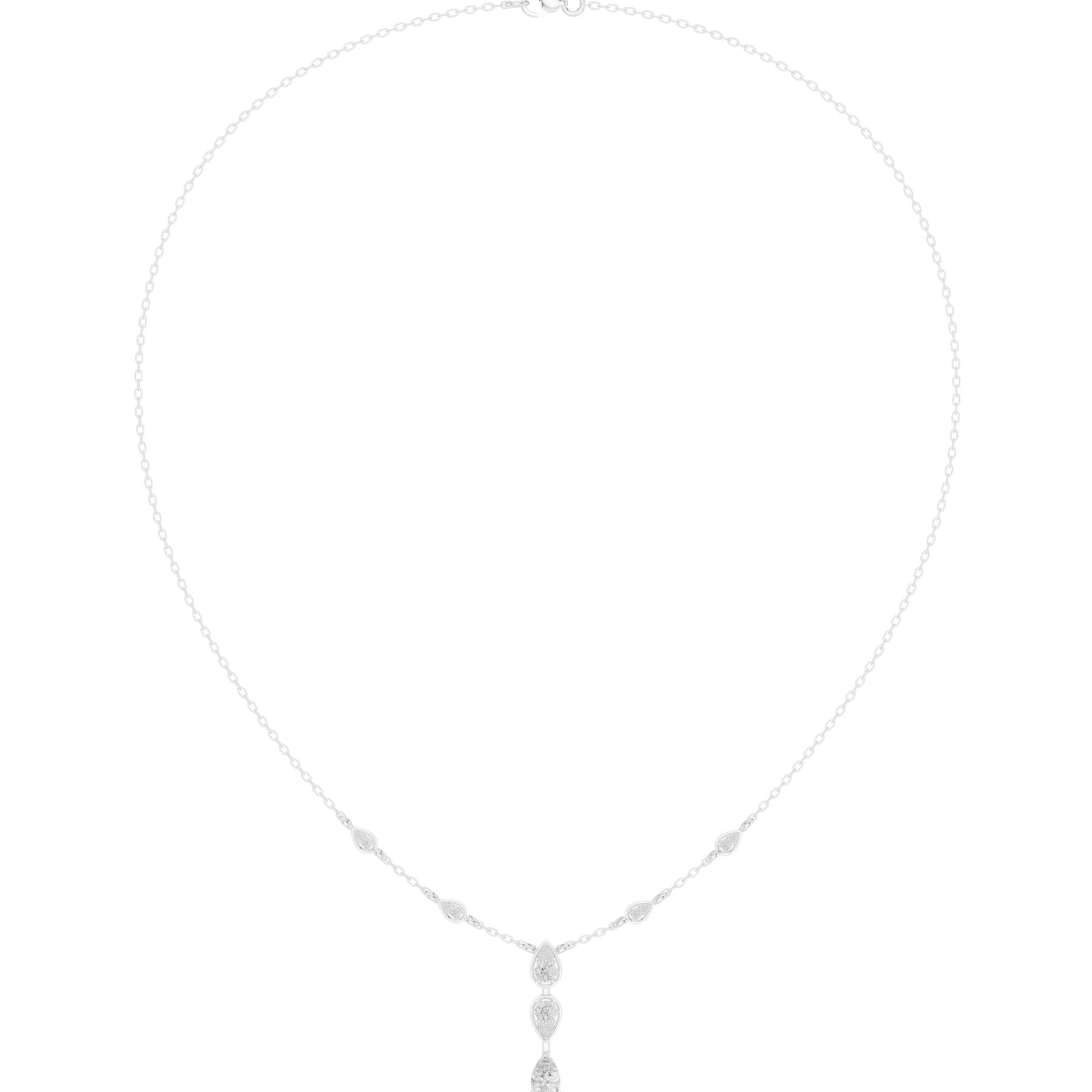 .64 Ct. Pear Shape Diamond Station Drop Necklace (SBWN (20)) 7