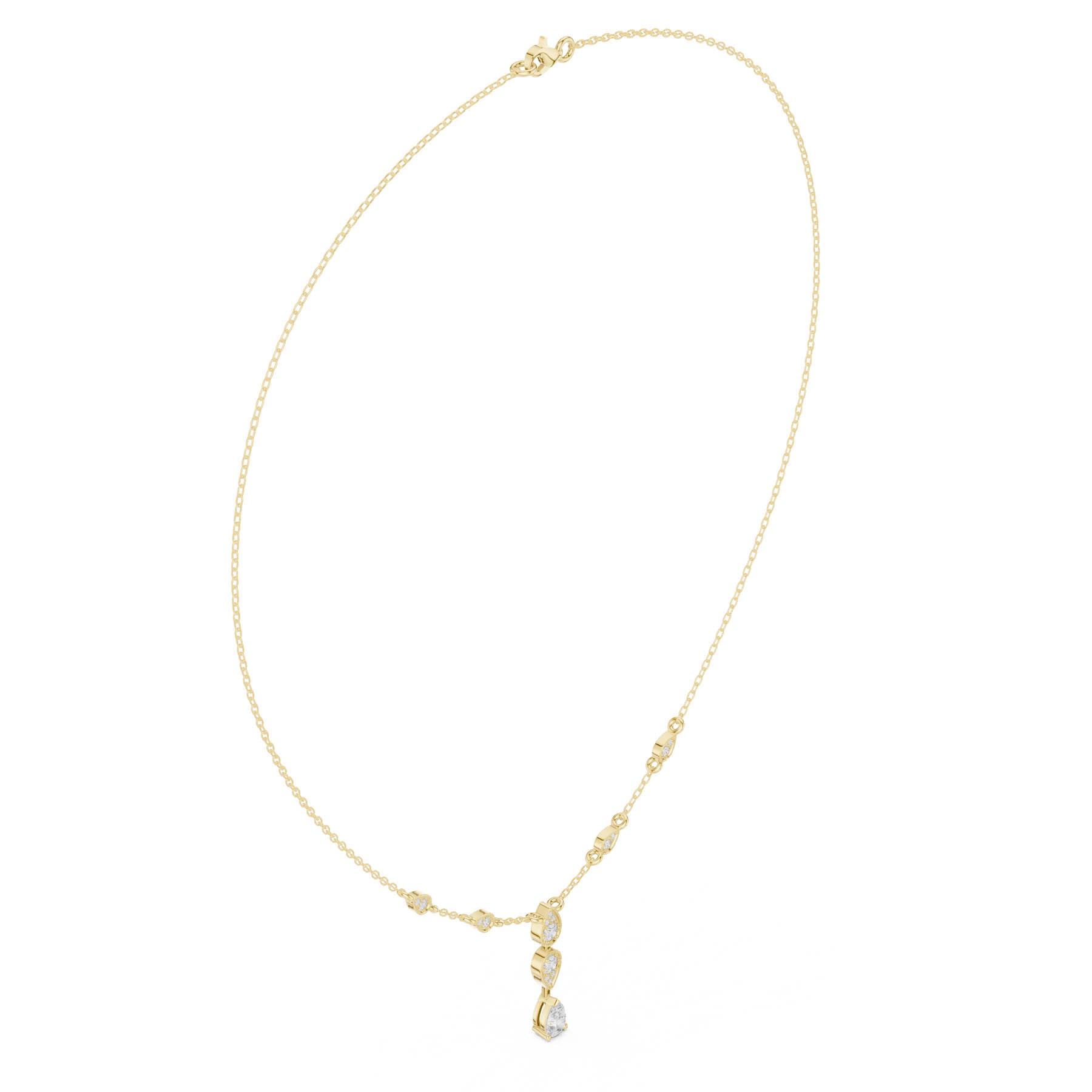 .64 Ct. Pear Shape Diamond Station Drop Necklace (SBWN (20)) 2