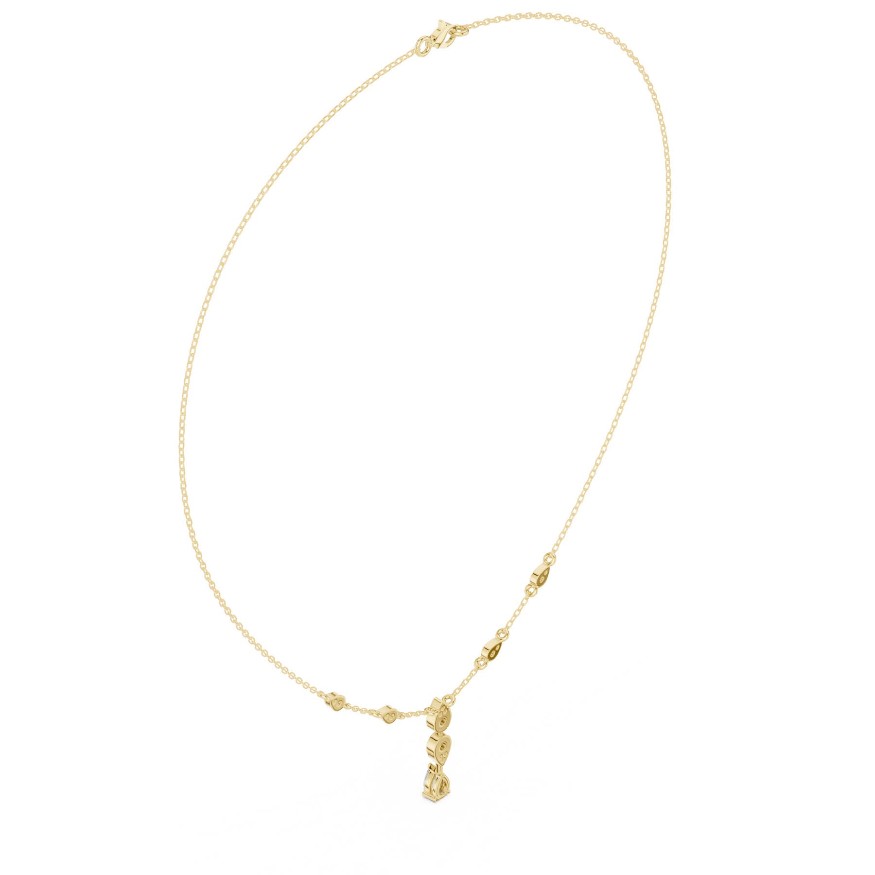 .64 Ct. Pear Shape Diamond Station Drop Necklace (SBWN (20)) 8