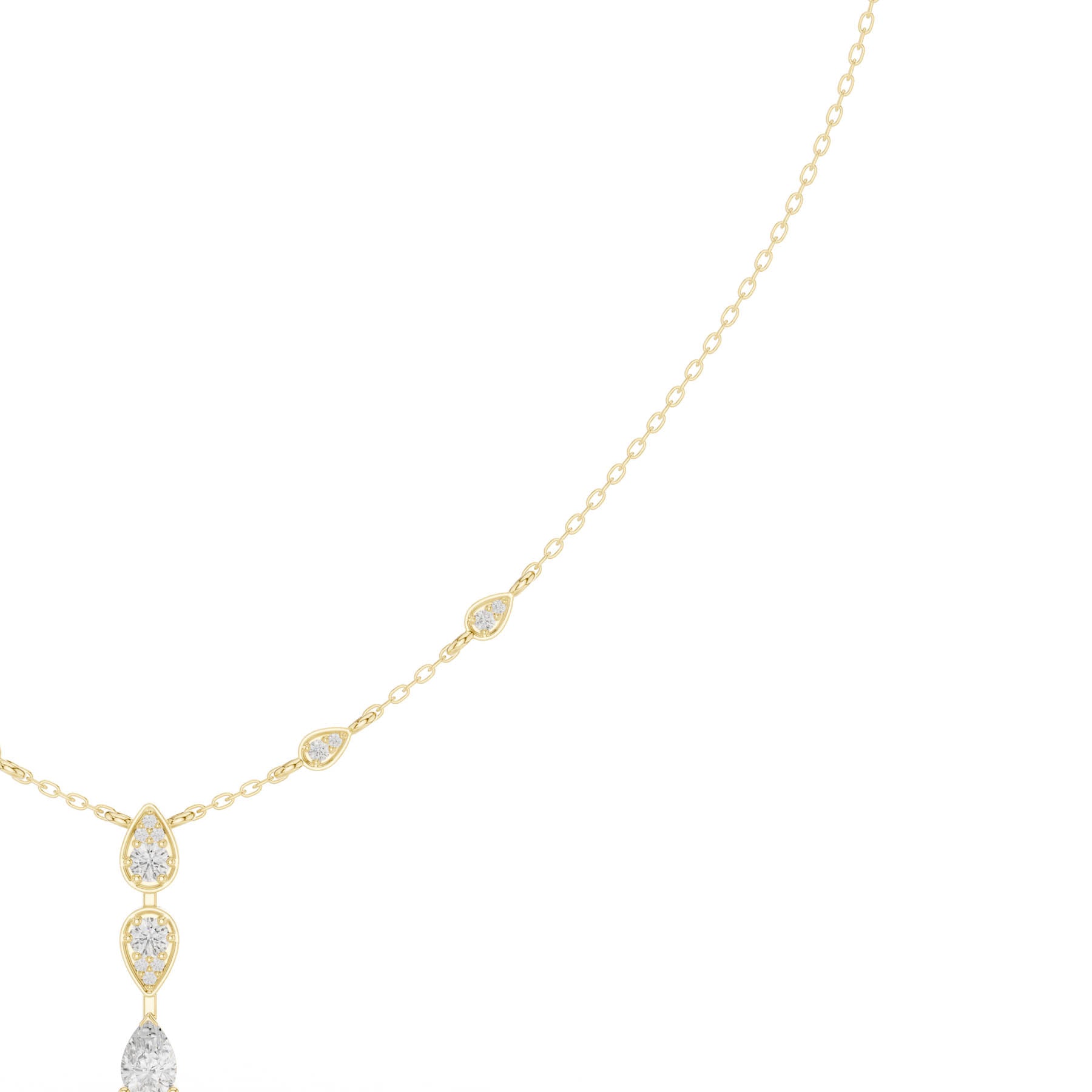.64 Ct. Pear Shape Diamond Station Drop Necklace (SBWN (20)) 9