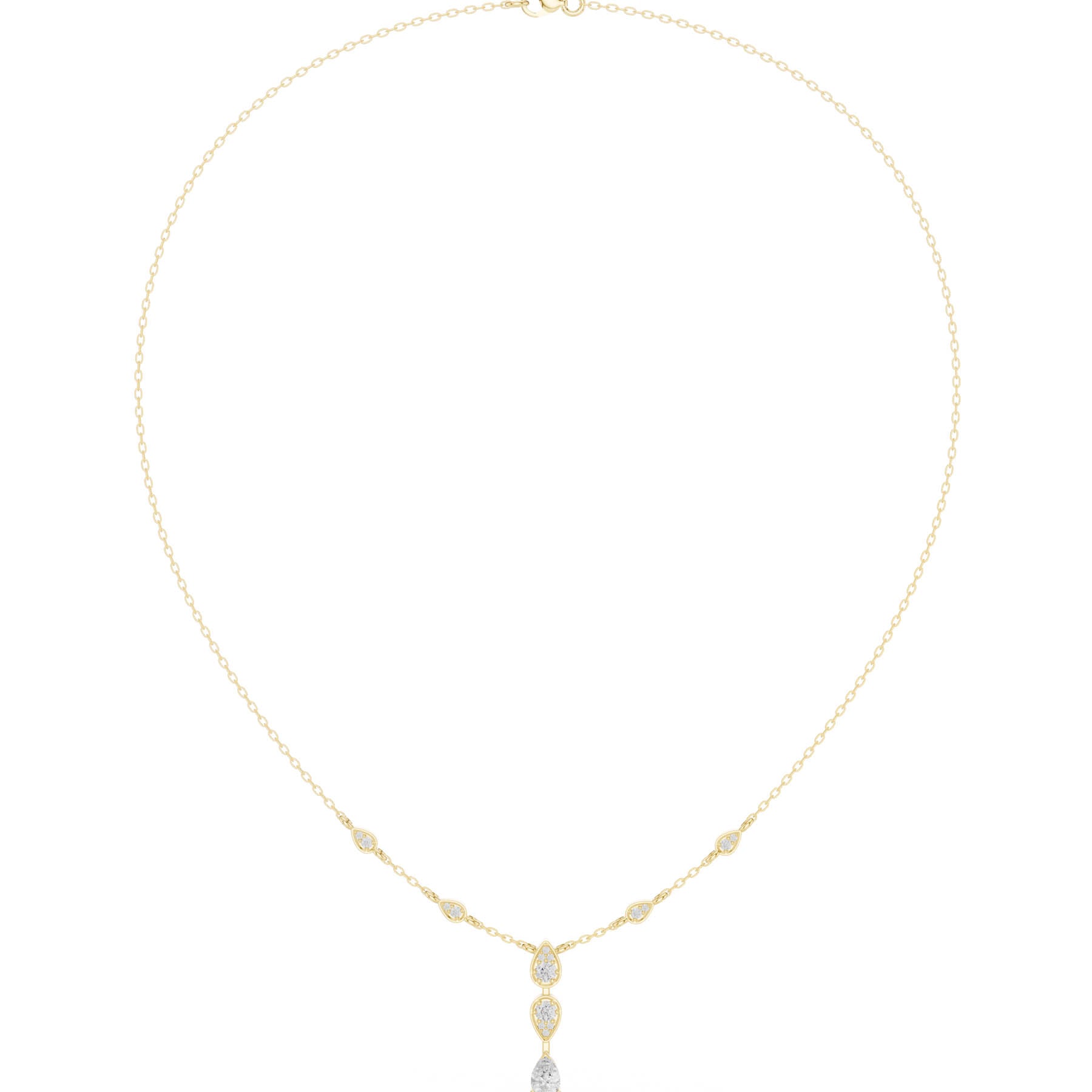 .64 Ct. Pear Shape Diamond Station Drop Necklace (SBWN (20)) 10
