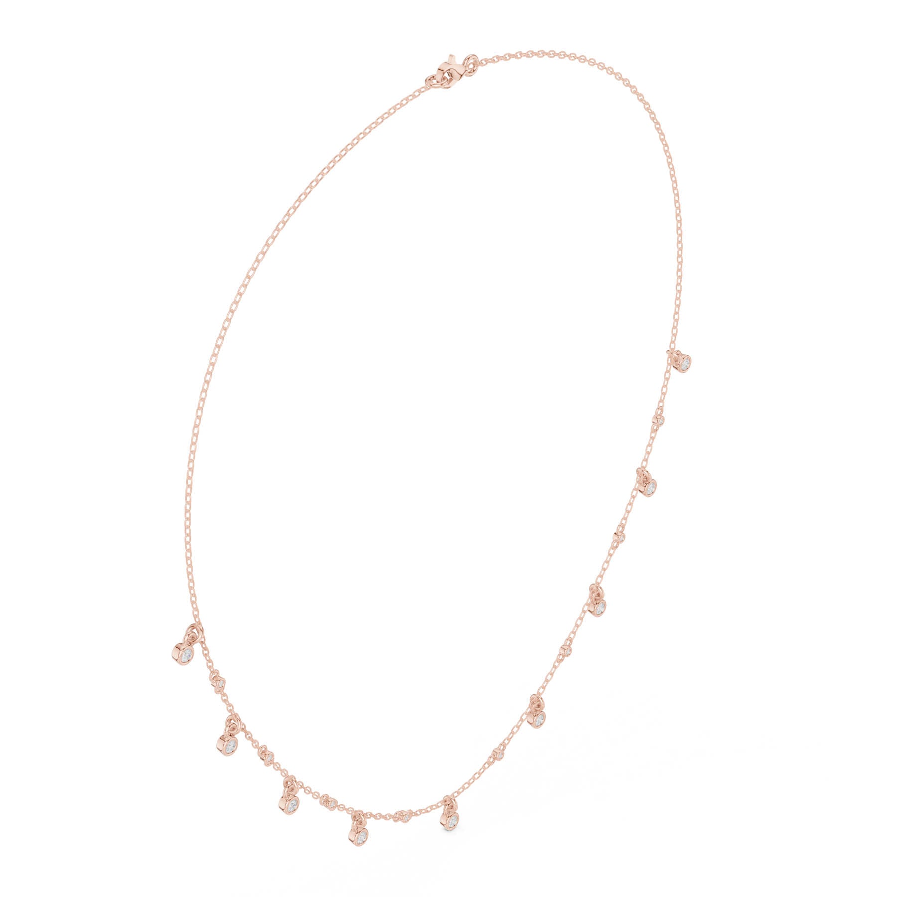 .36 Ct. Round Diamond Bezel Station Drop Necklace (SBWN (21)) 11