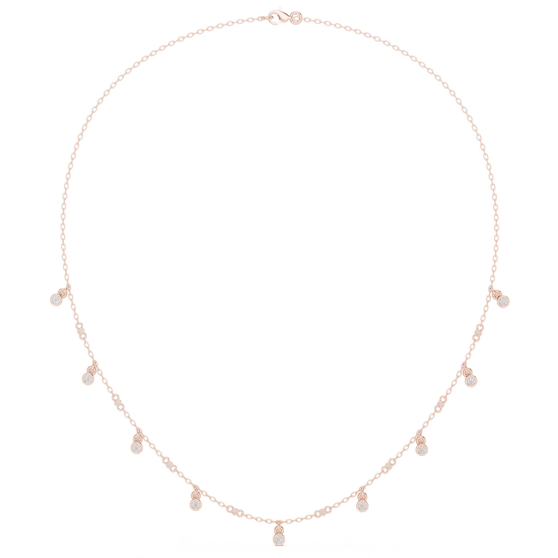 .36 Ct. Round Diamond Bezel Station Drop Necklace (SBWN (21)) 2
