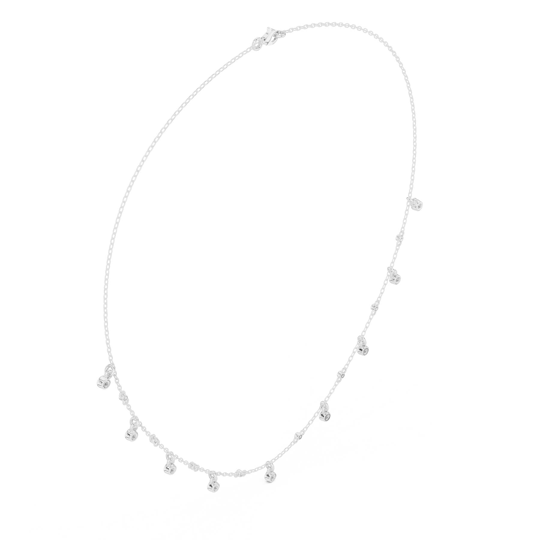 .36 Ct. Round Diamond Bezel Station Drop Necklace (SBWN (21)) 5