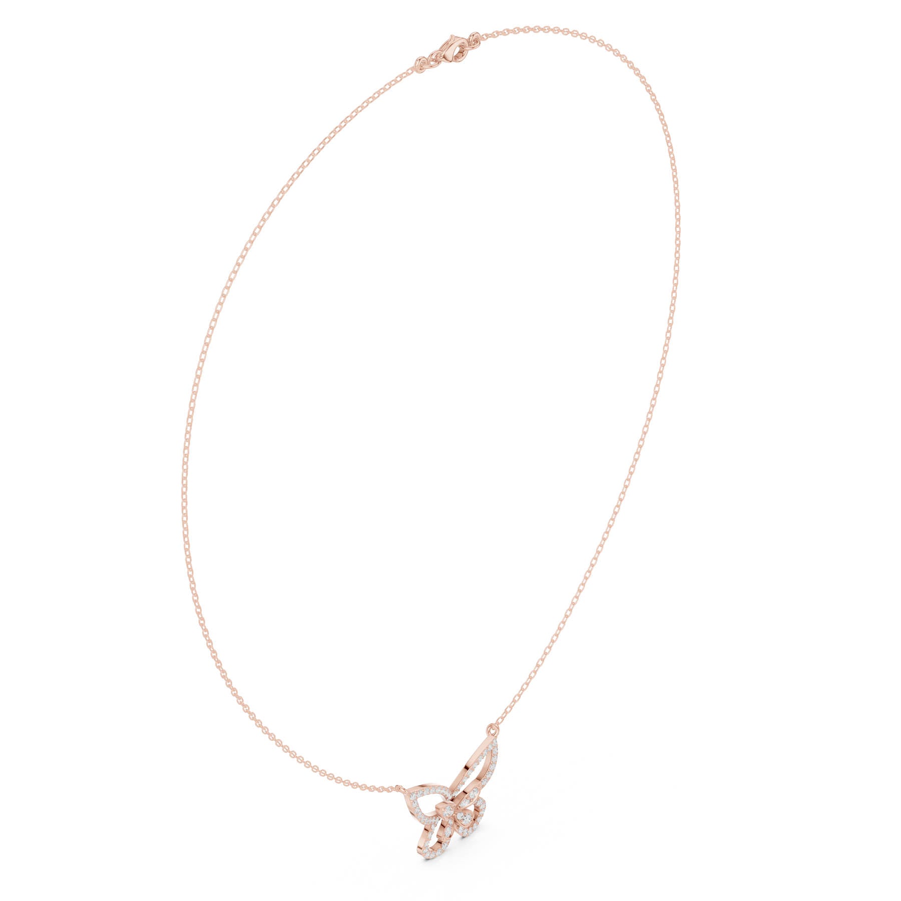 .73 Ct. Round Diamond Pavé Butterfly Pendant Necklace (SBWN (25)) 8
