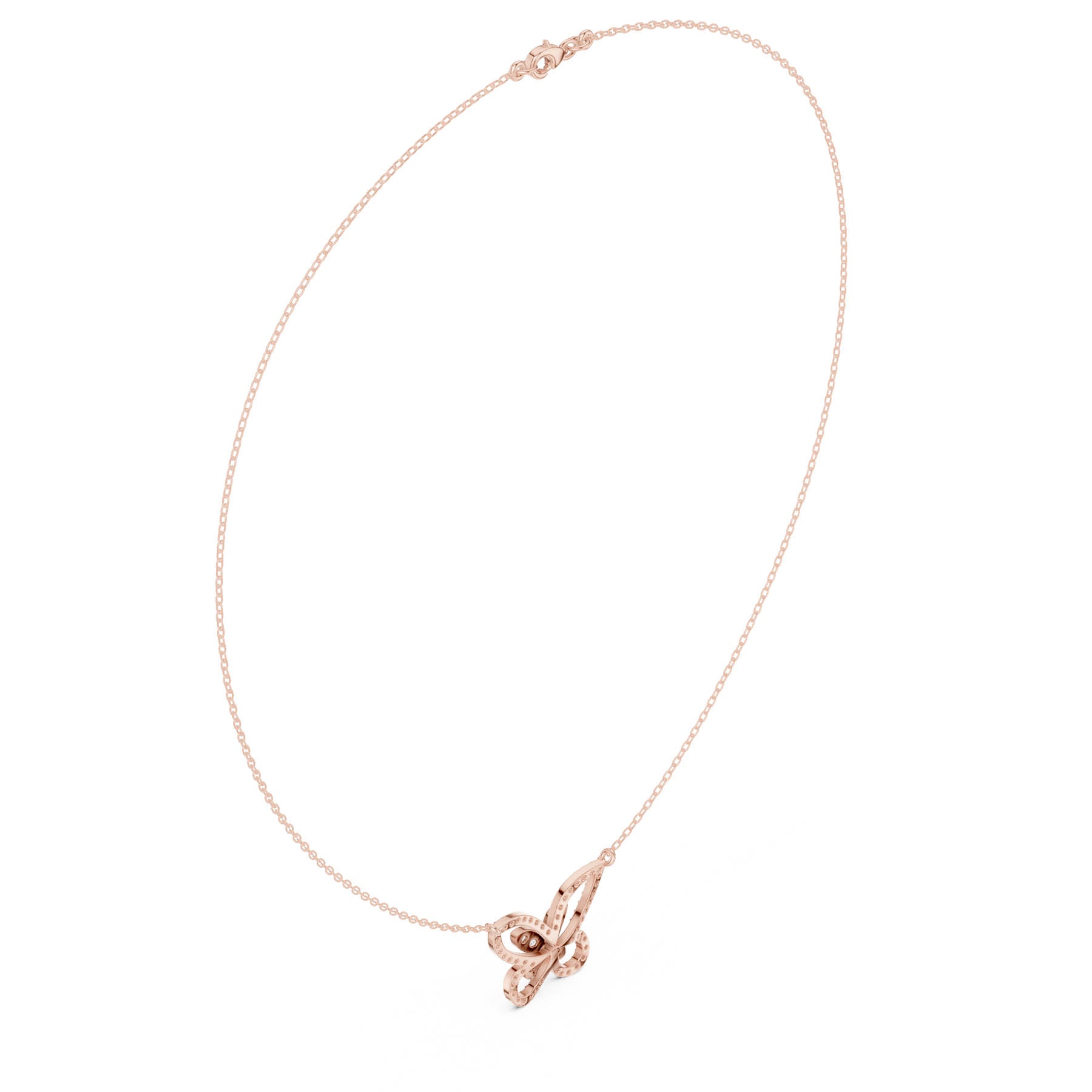 .73 Ct. Round Diamond Pavé Butterfly Pendant Necklace (SBWN (25)) 9