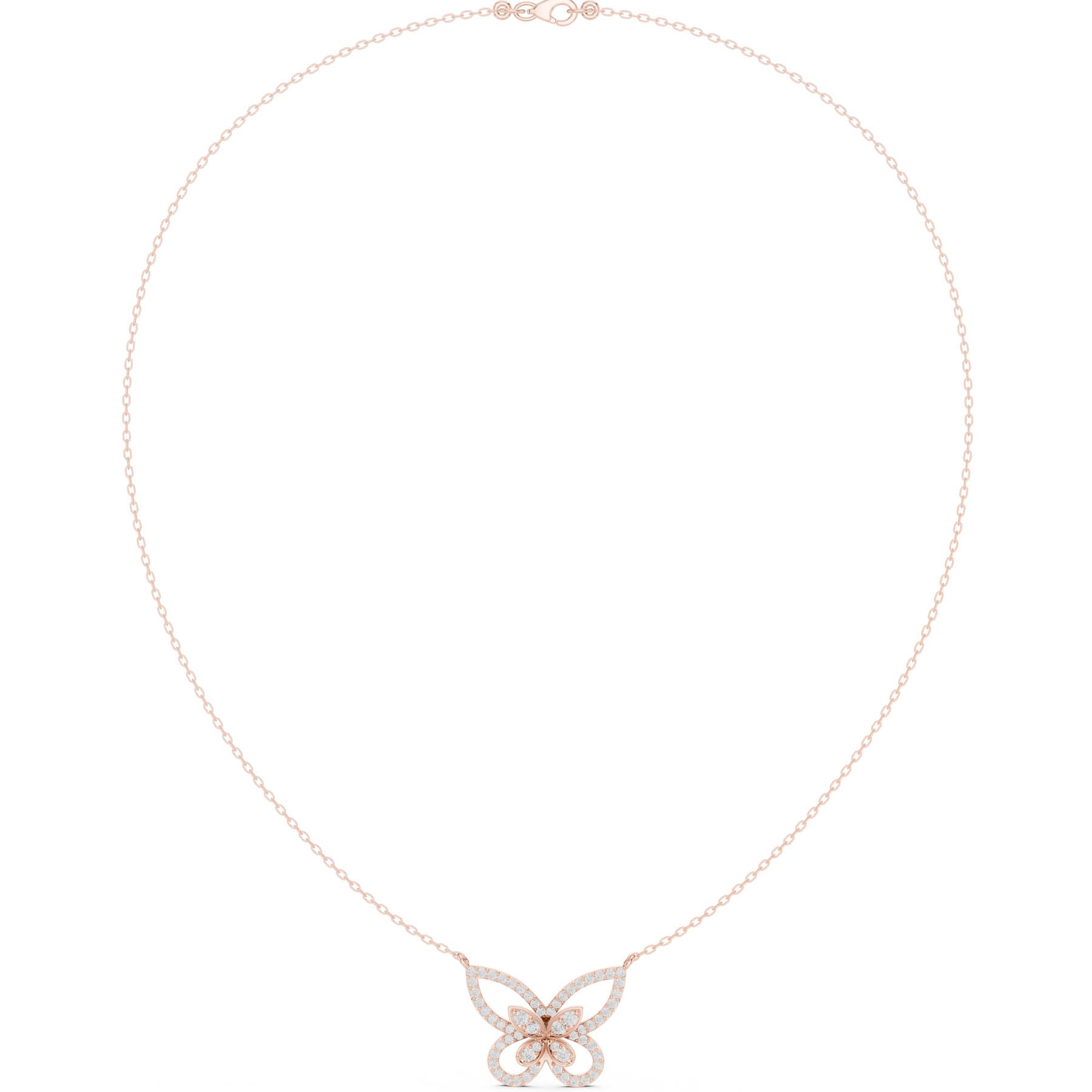 .73 Ct. Round Diamond Pavé Butterfly Pendant Necklace (SBWN (25)) 11
