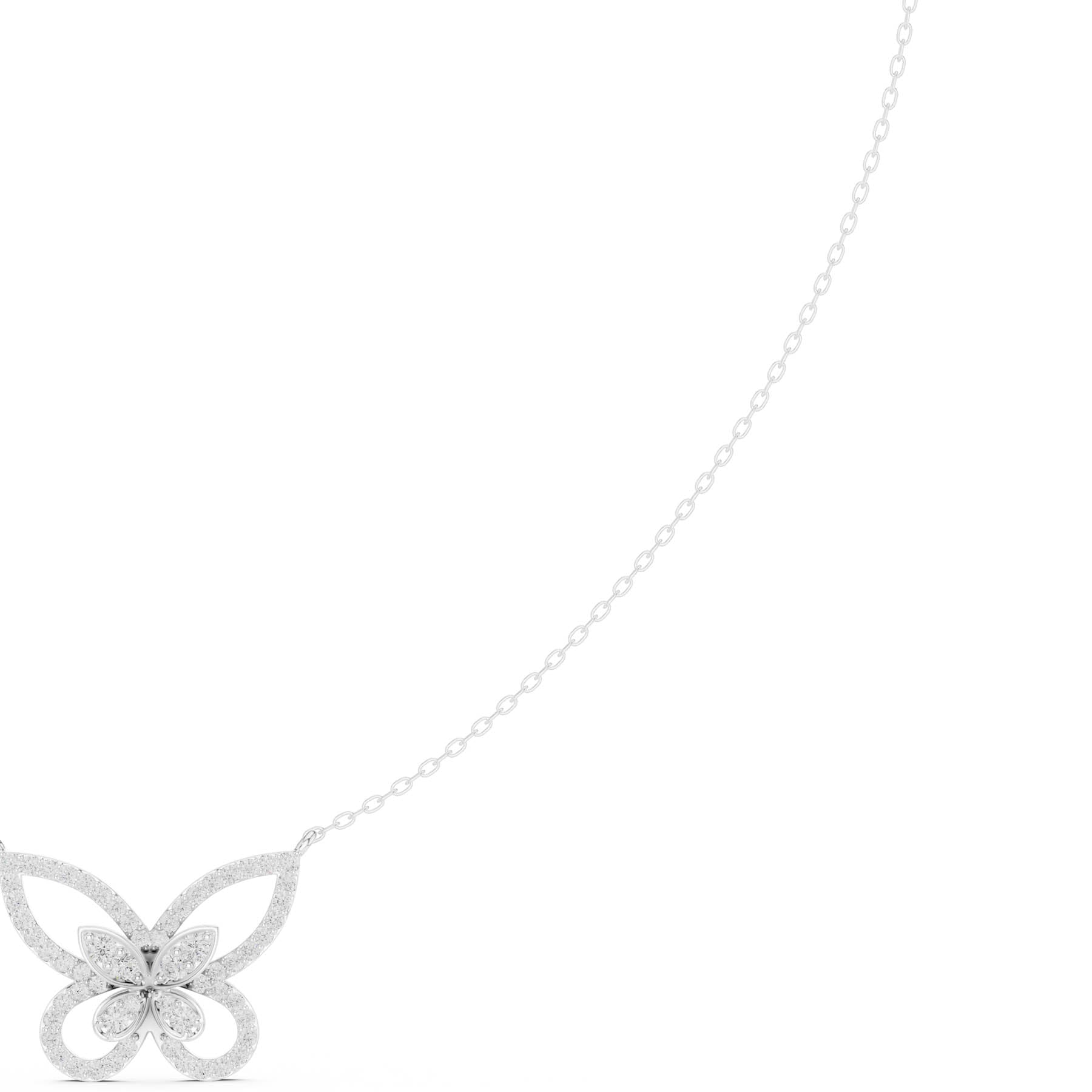 .73 Ct. Round Diamond Pavé Butterfly Pendant Necklace (SBWN (25)) 1