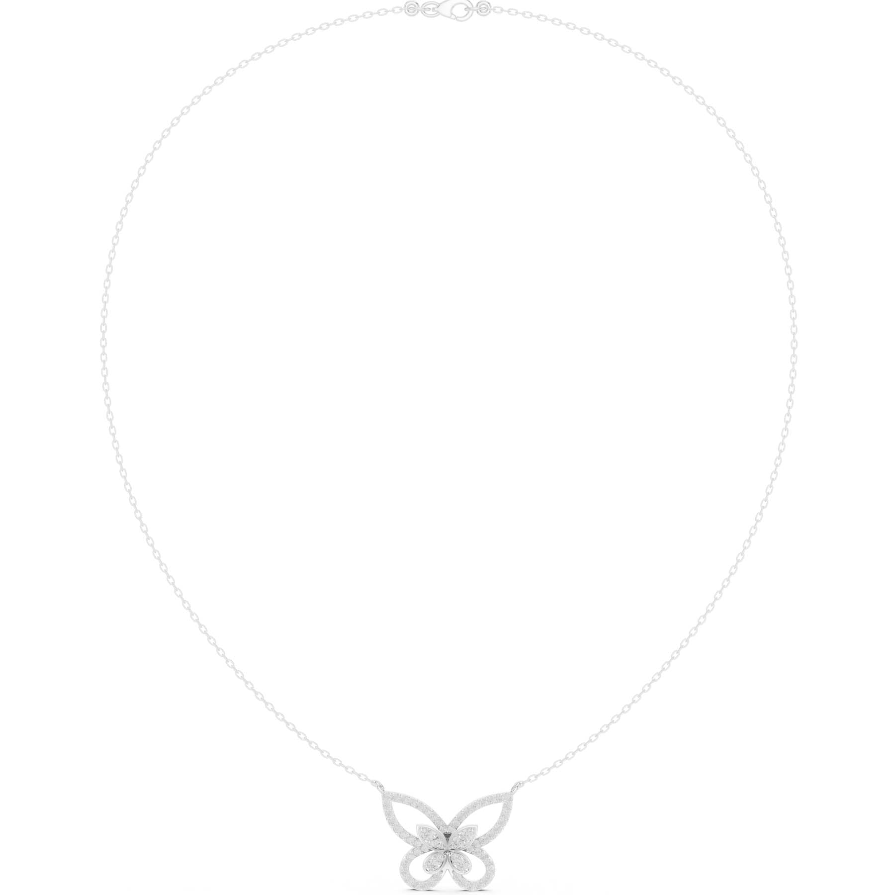 .73 Ct. Round Diamond Pavé Butterfly Pendant Necklace (SBWN (25)) 4