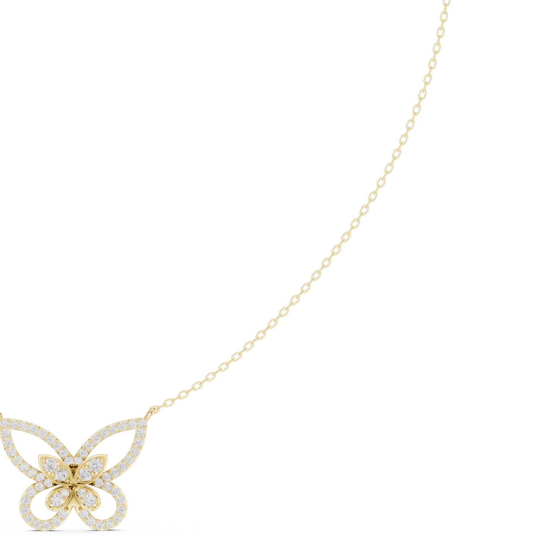 .73 Ct. Round Diamond Pavé Butterfly Pendant Necklace (SBWN (25)) 6