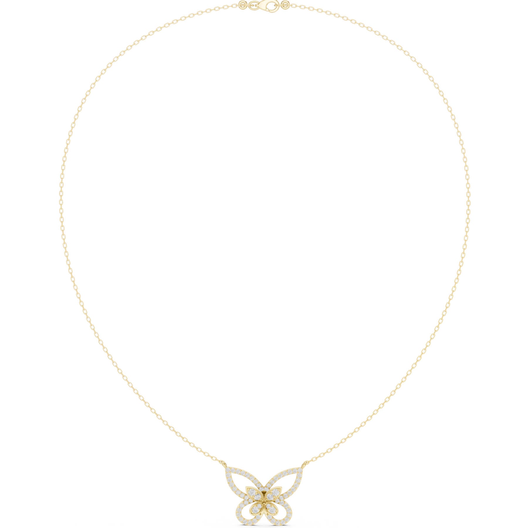 .73 Ct. Round Diamond Pavé Butterfly Pendant Necklace (SBWN (25)) 7