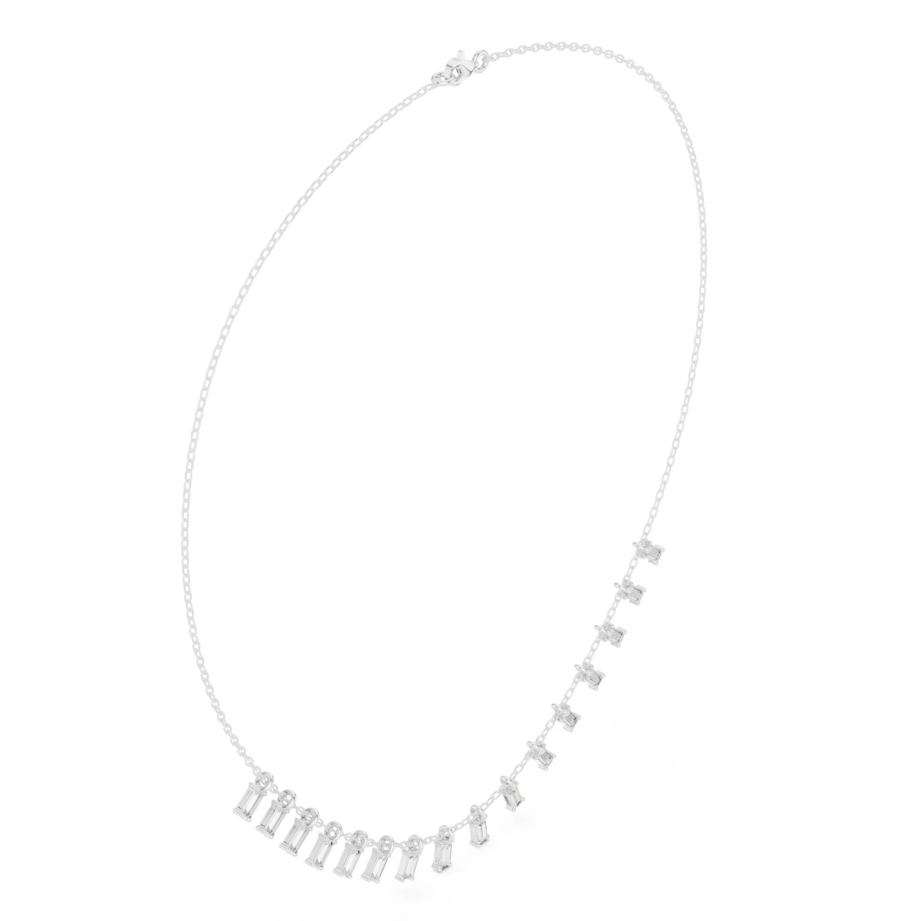 1.74 Ct. Baguette Diamond Bar Drop Necklace (SBWN (26)) 2