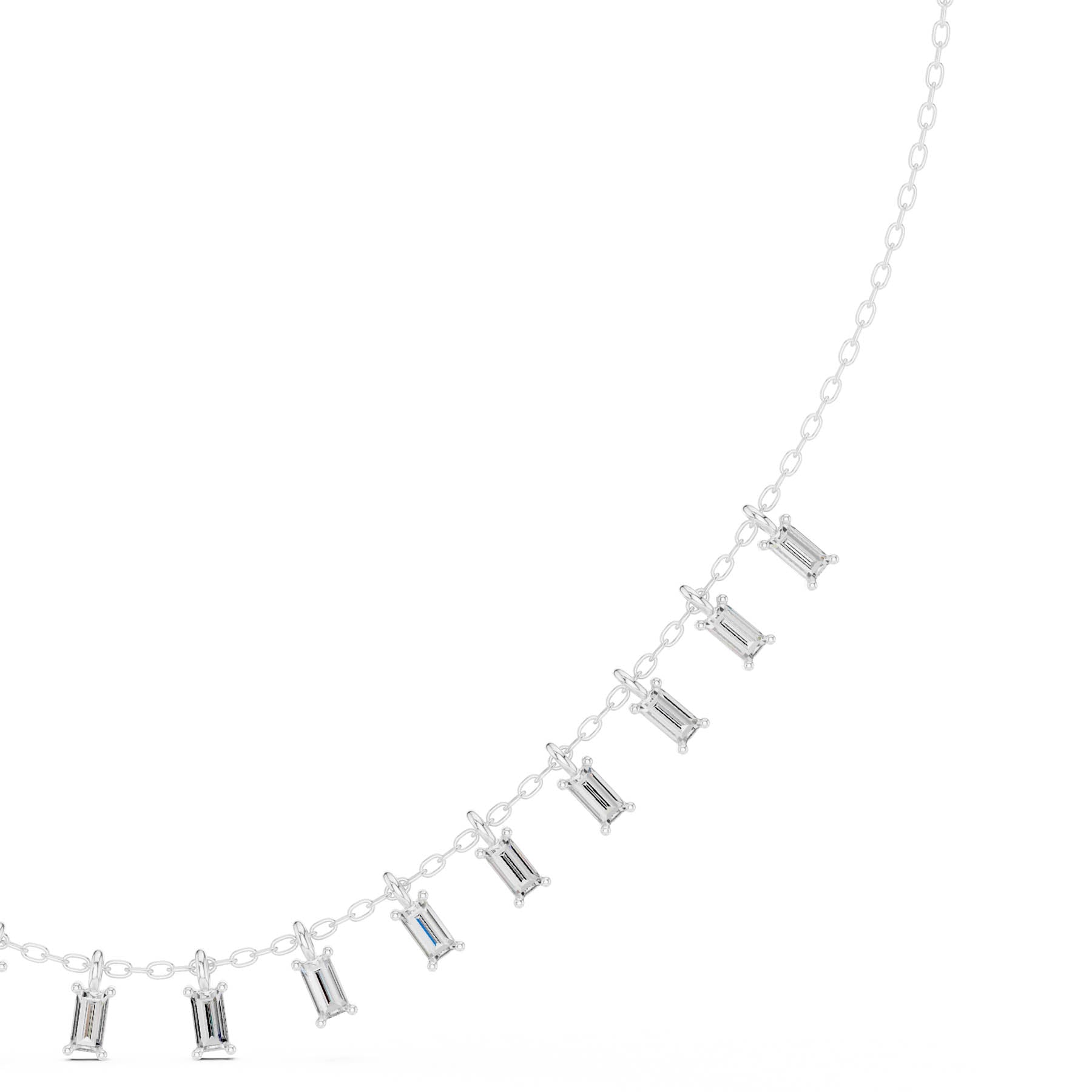 1.74 Ct. Baguette Diamond Bar Drop Necklace (SBWN (26)) 1
