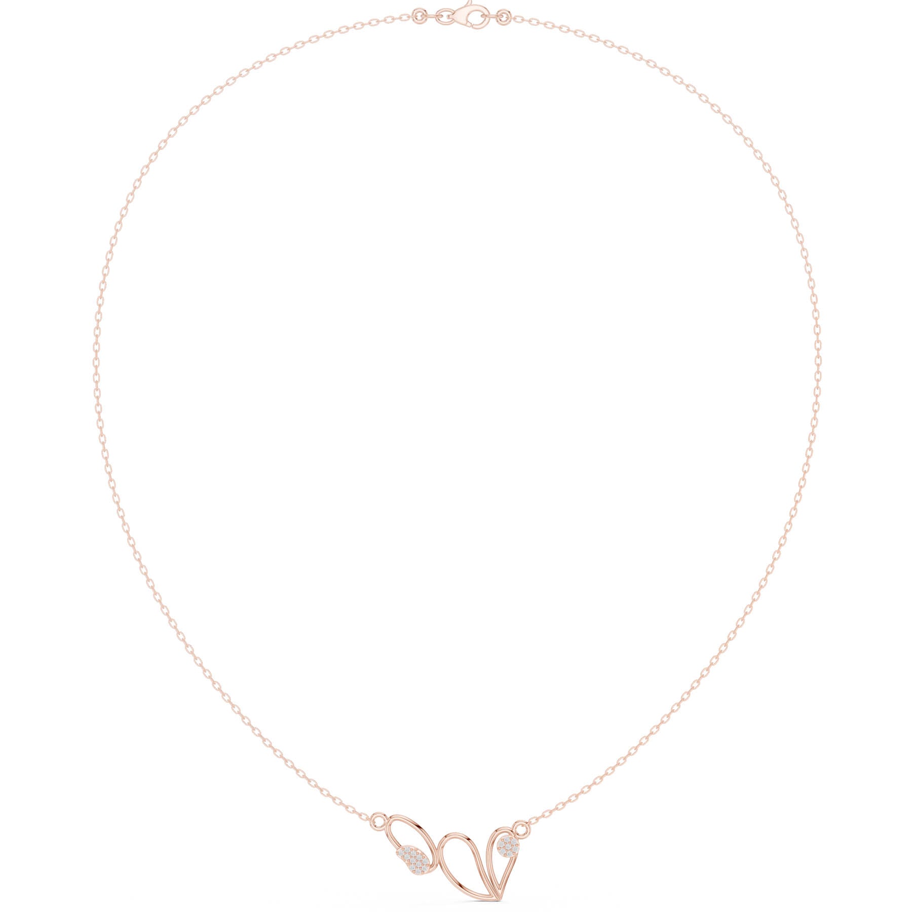 .09 Ct. Round Diamond Abstract Curve Pendant Necklace (SBWN (27)) 4