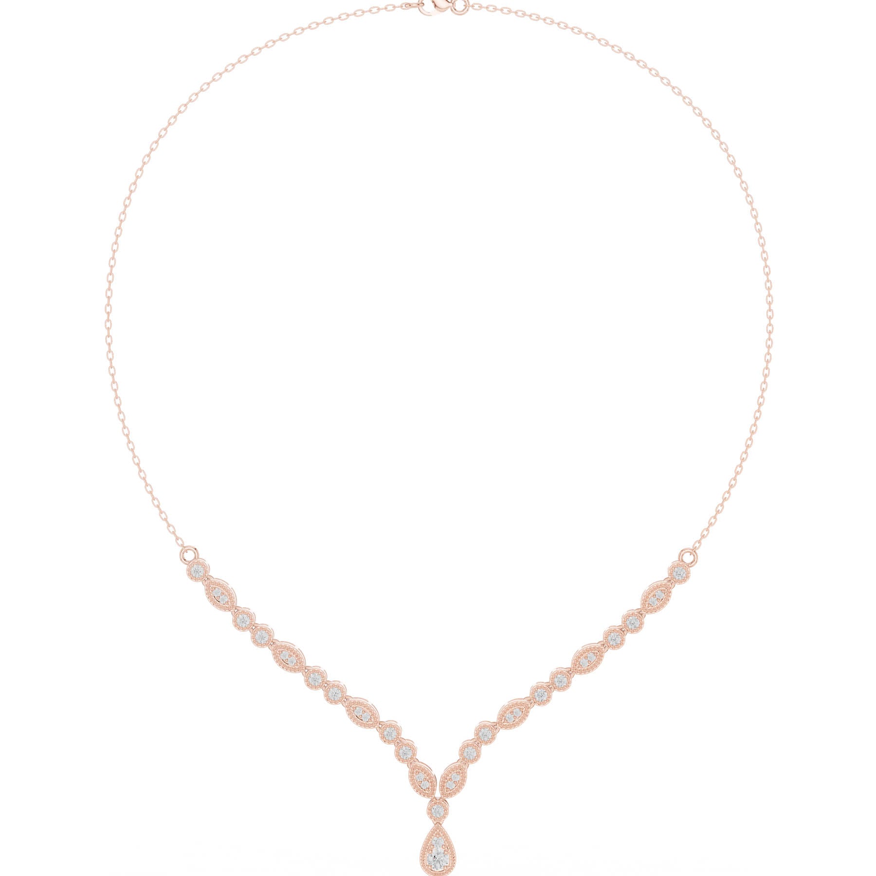 1.14 Ct. Diamond Pavé Station Necklace with Pear Drop (SBWN (2)) 6