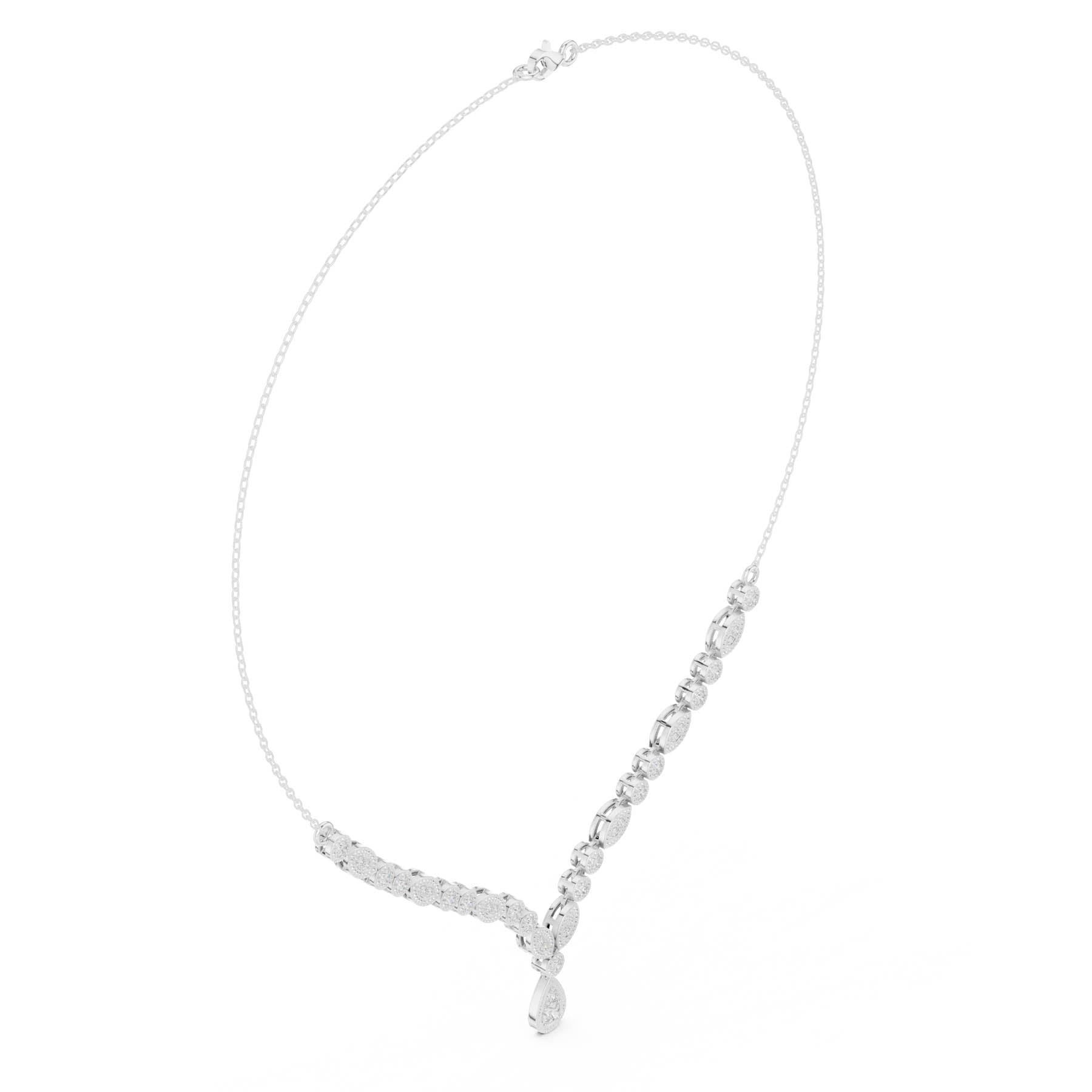1.14 Ct. Diamond Pavé Station Necklace with Pear Drop (SBWN (2)) 7