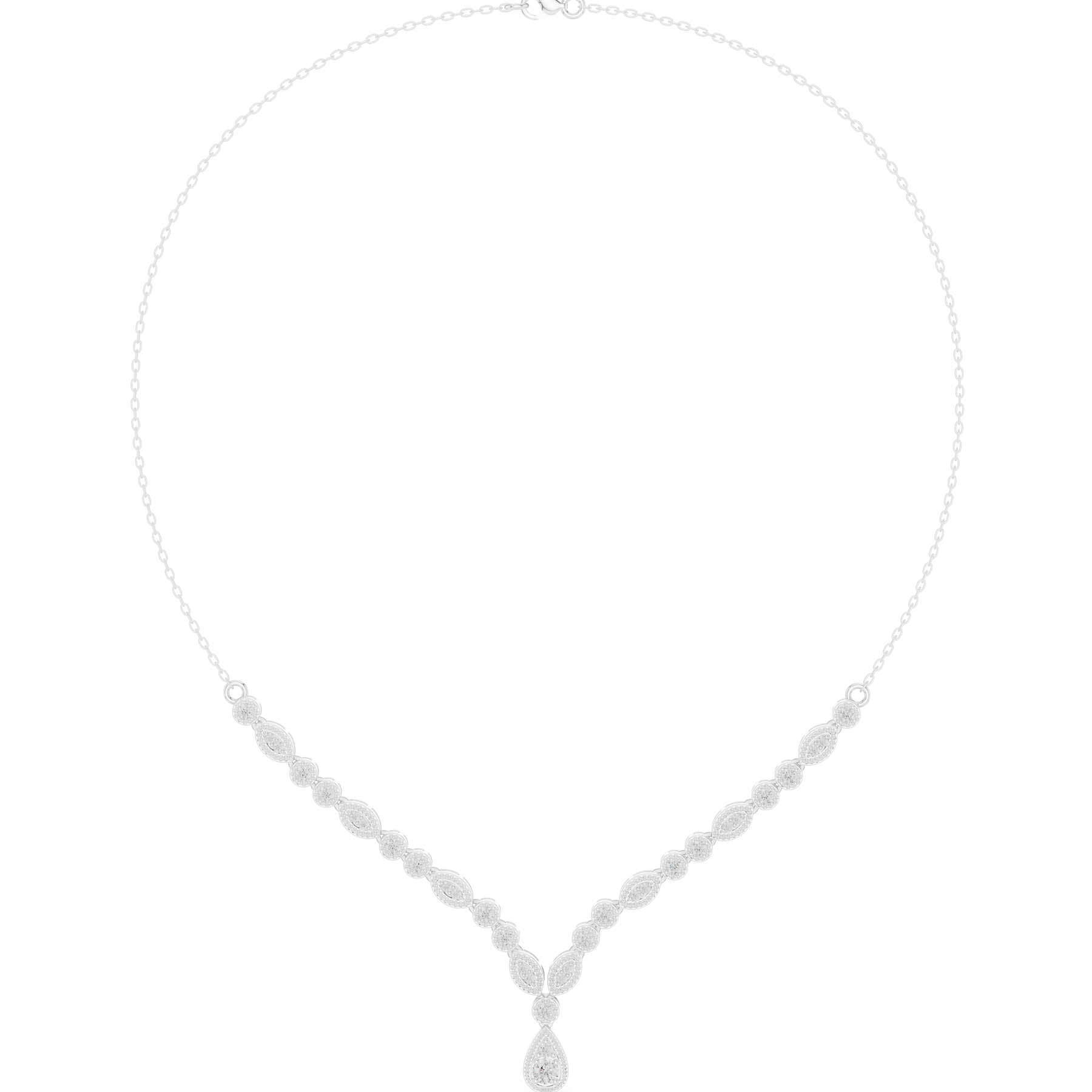 1.14 Ct. Diamond Pavé Station Necklace with Pear Drop (SBWN (2)) 9
