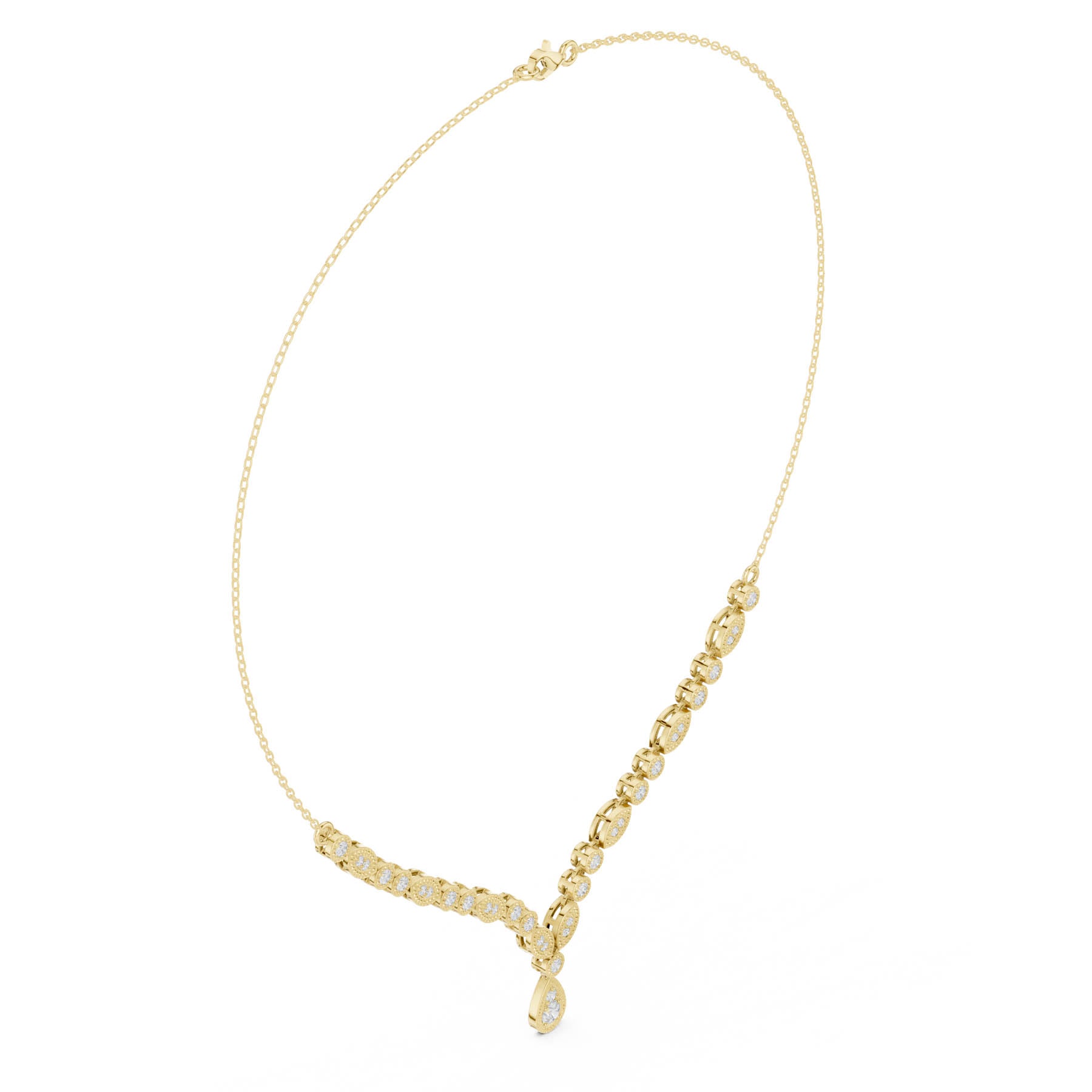 1.14 Ct. Diamond Pavé Station Necklace with Pear Drop (SBWN (2)) 2