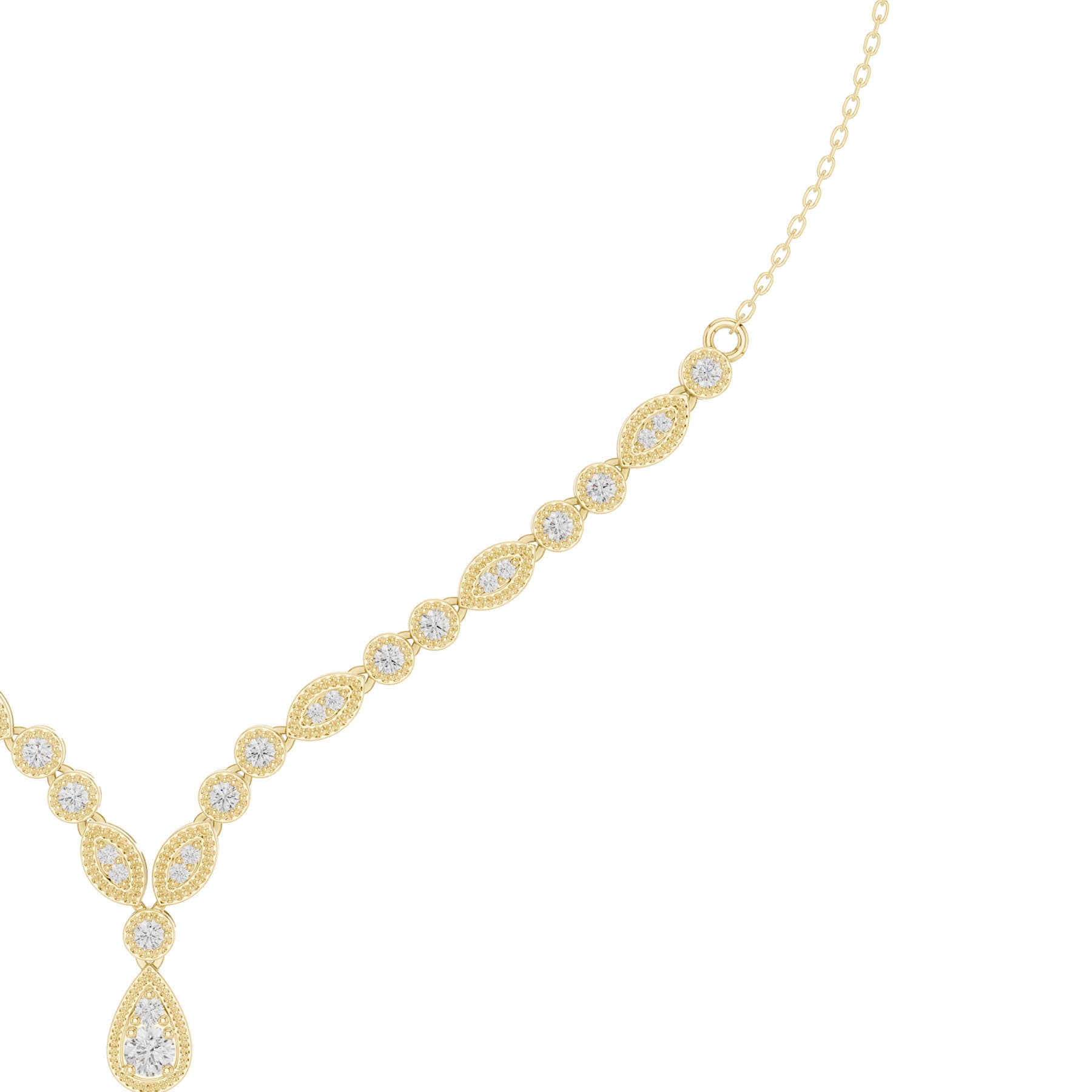 1.14 Ct. Diamond Pavé Station Necklace with Pear Drop (SBWN (2)) 5