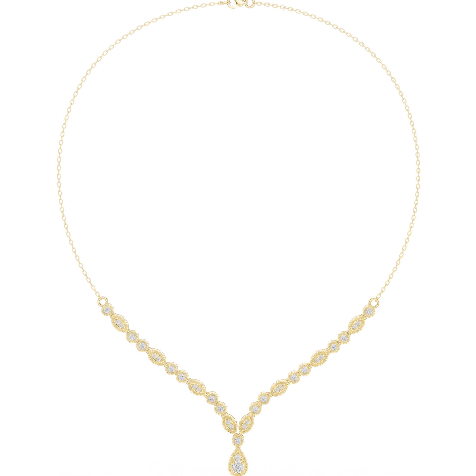 1.14 Ct. Diamond Pavé Station Necklace with Pear Drop (SBWN (2)) 11