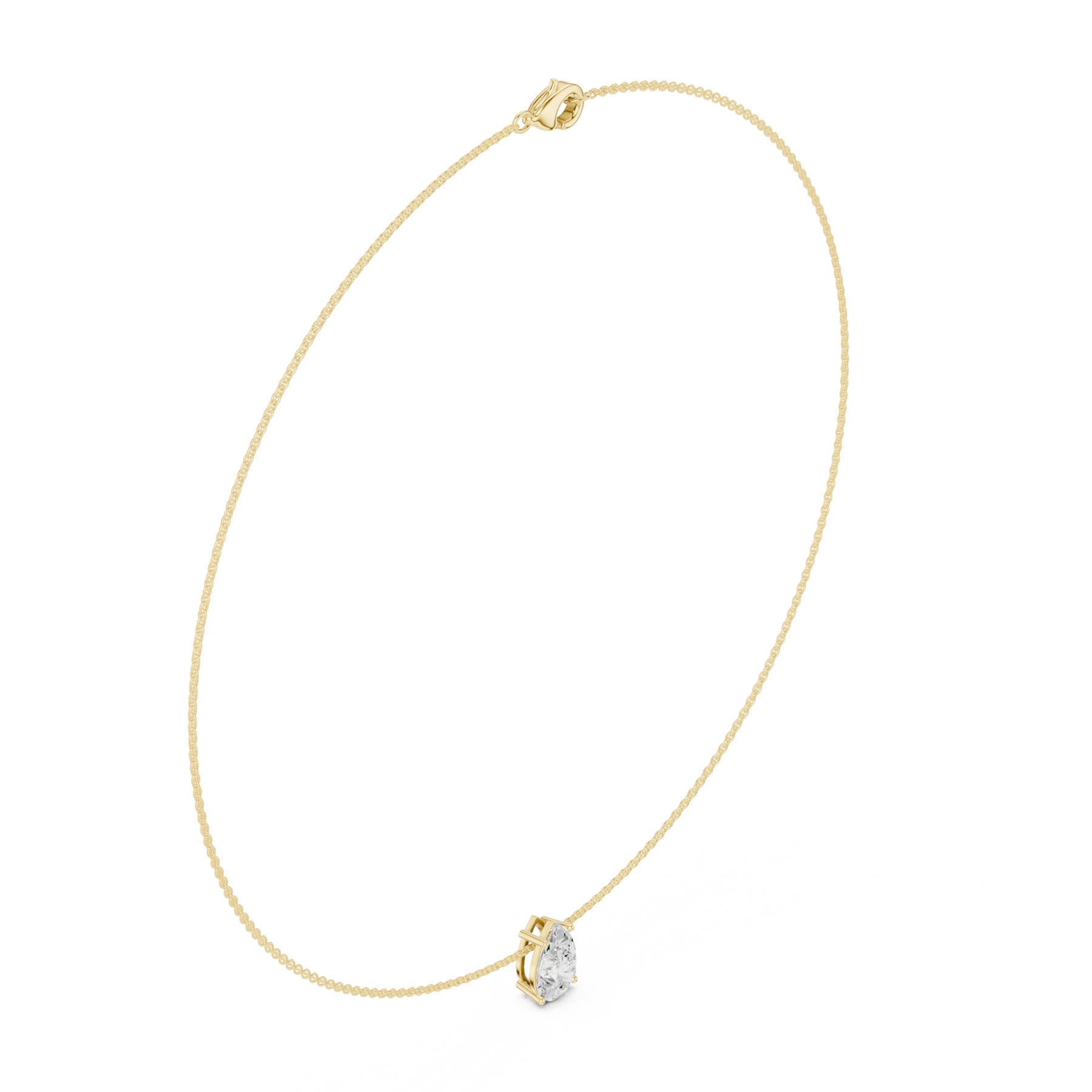 3.07 Ct. Pear Shape Diamond Solitaire Pendant Necklace (SBWN (31)) 7