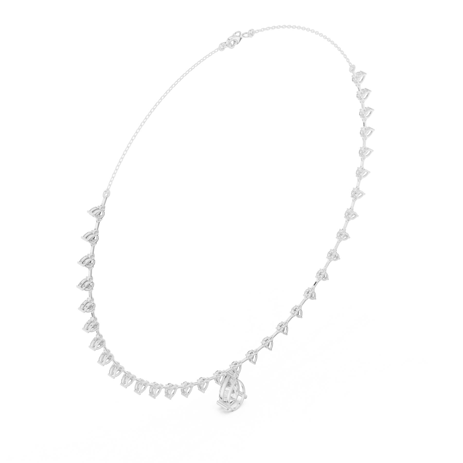 9.02 Ct. Pear Diamond Drop Necklace with Graduated Pear Accent Chain (SBWN (37)) 13