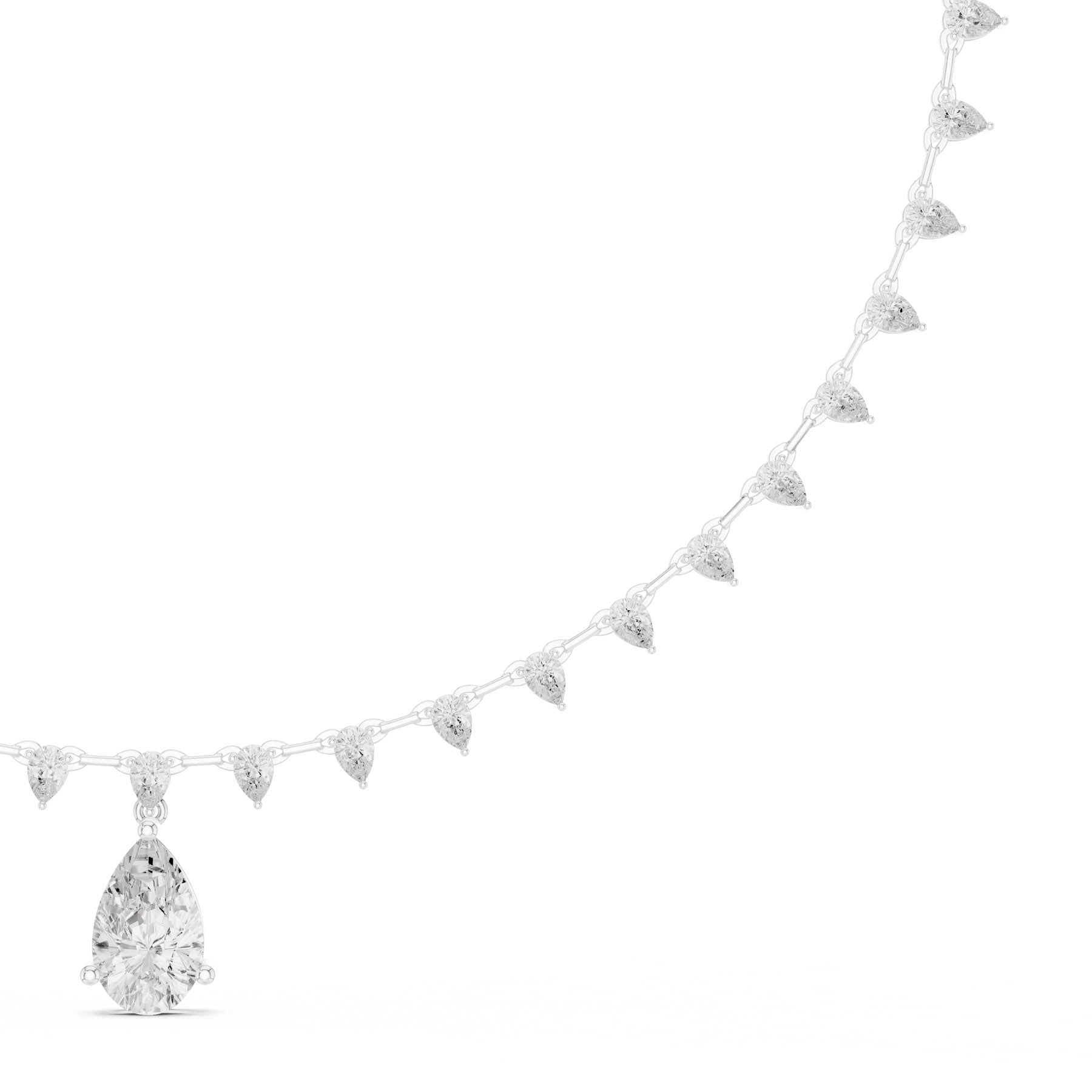 9.02 Ct. Pear Diamond Drop Necklace with Graduated Pear Accent Chain (SBWN (37)) 1