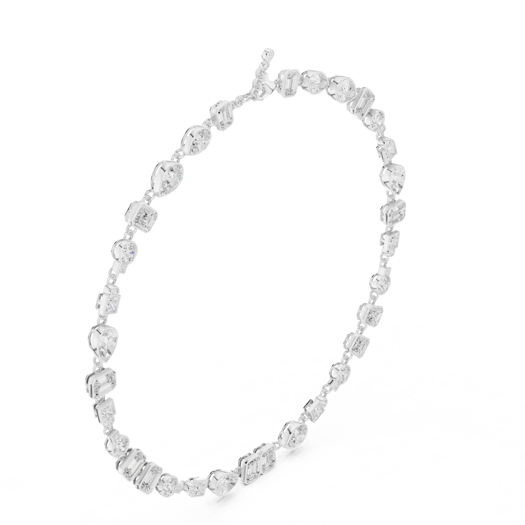 41.83 Ct. Mixed Shape Diamond Link Necklace with Emerald Cut Center (SBWN (43)) 12