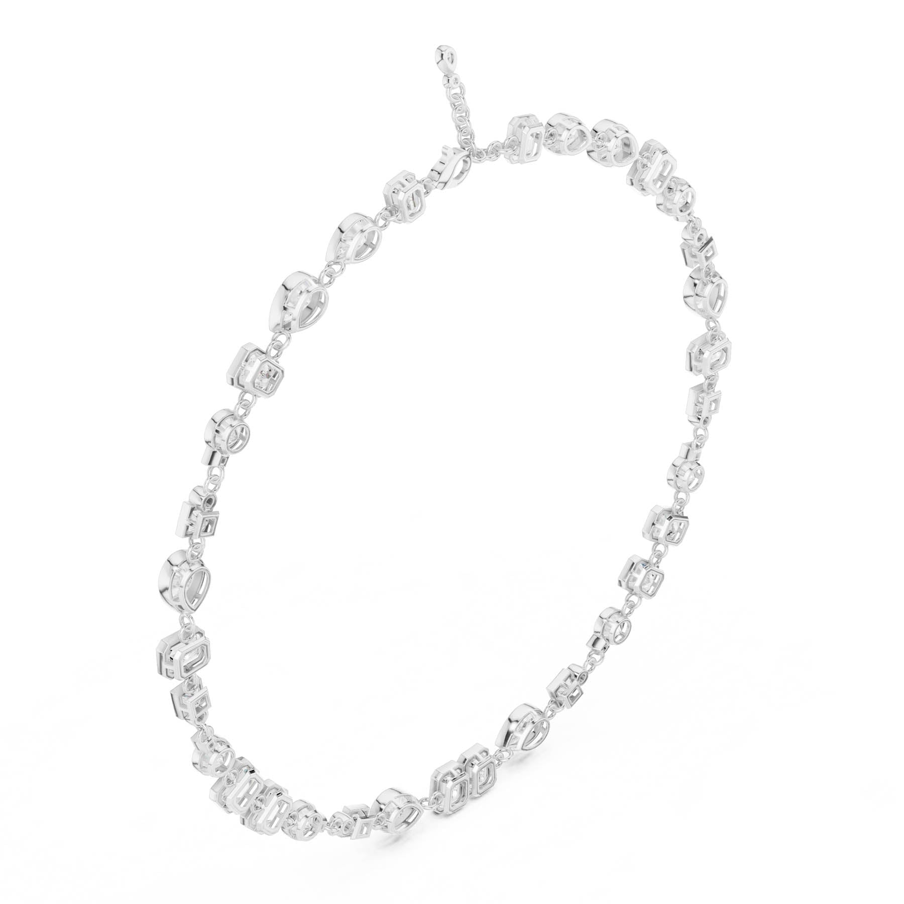 41.83 Ct. Mixed Shape Diamond Link Necklace with Emerald Cut Center (SBWN (43)) 13
