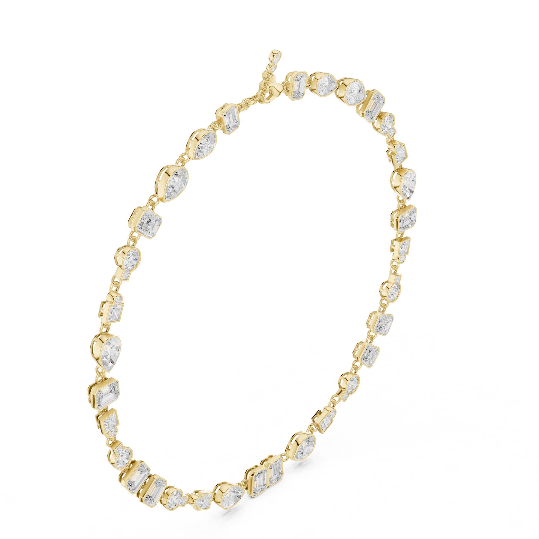41.83 Ct. Mixed Shape Diamond Link Necklace with Emerald Cut Center (SBWN (43)) 2