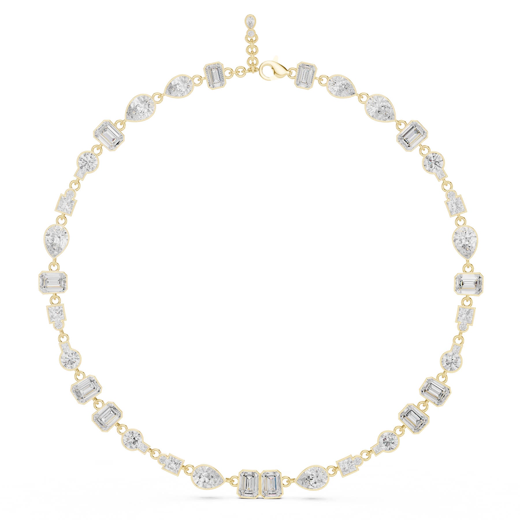 41.83 Ct. Mixed Shape Diamond Link Necklace with Emerald Cut Center (SBWN (43)) 8