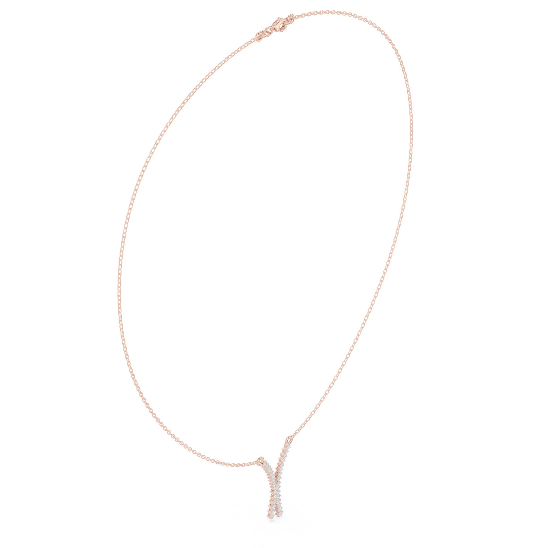 .37 Ct. Crossed V-Shape Round Diamond Pendant Necklace (SBWN (46)) 8