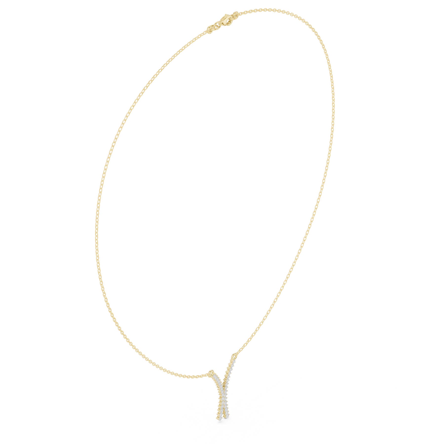 .37 Ct. Crossed V-Shape Round Diamond Pendant Necklace (SBWN (46)) 2