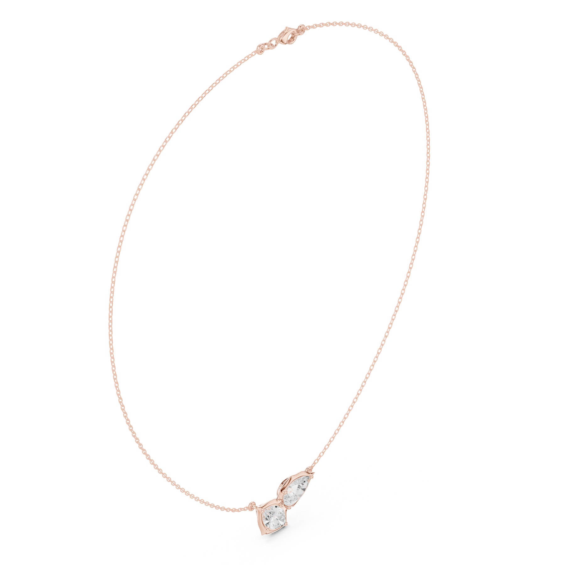 3.30 Ct. Marquise and Pear Diamond Two-Stone Pendant Necklace (SBWN (48)) 8