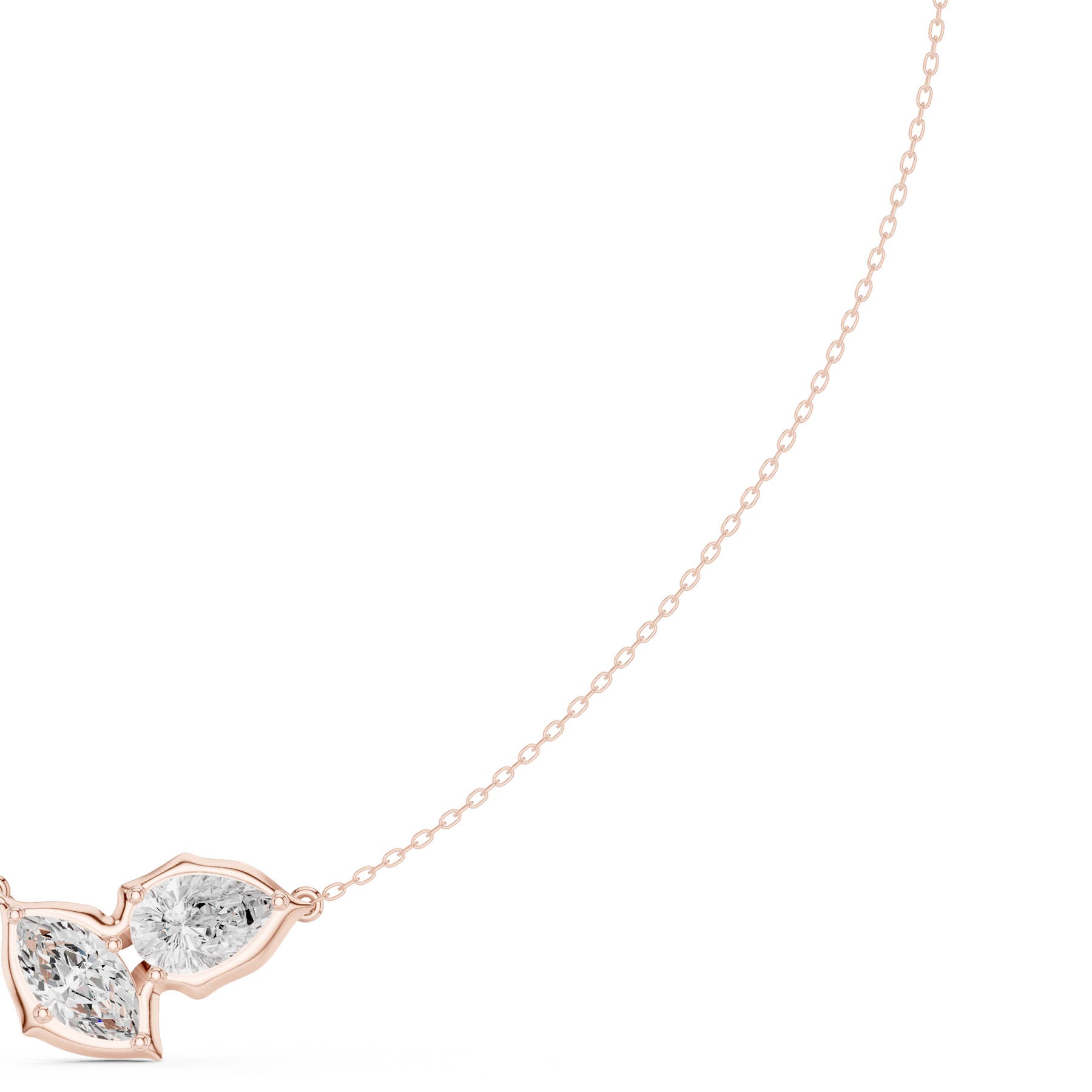 3.30 Ct. Marquise and Pear Diamond Two-Stone Pendant Necklace (SBWN (48)) 9