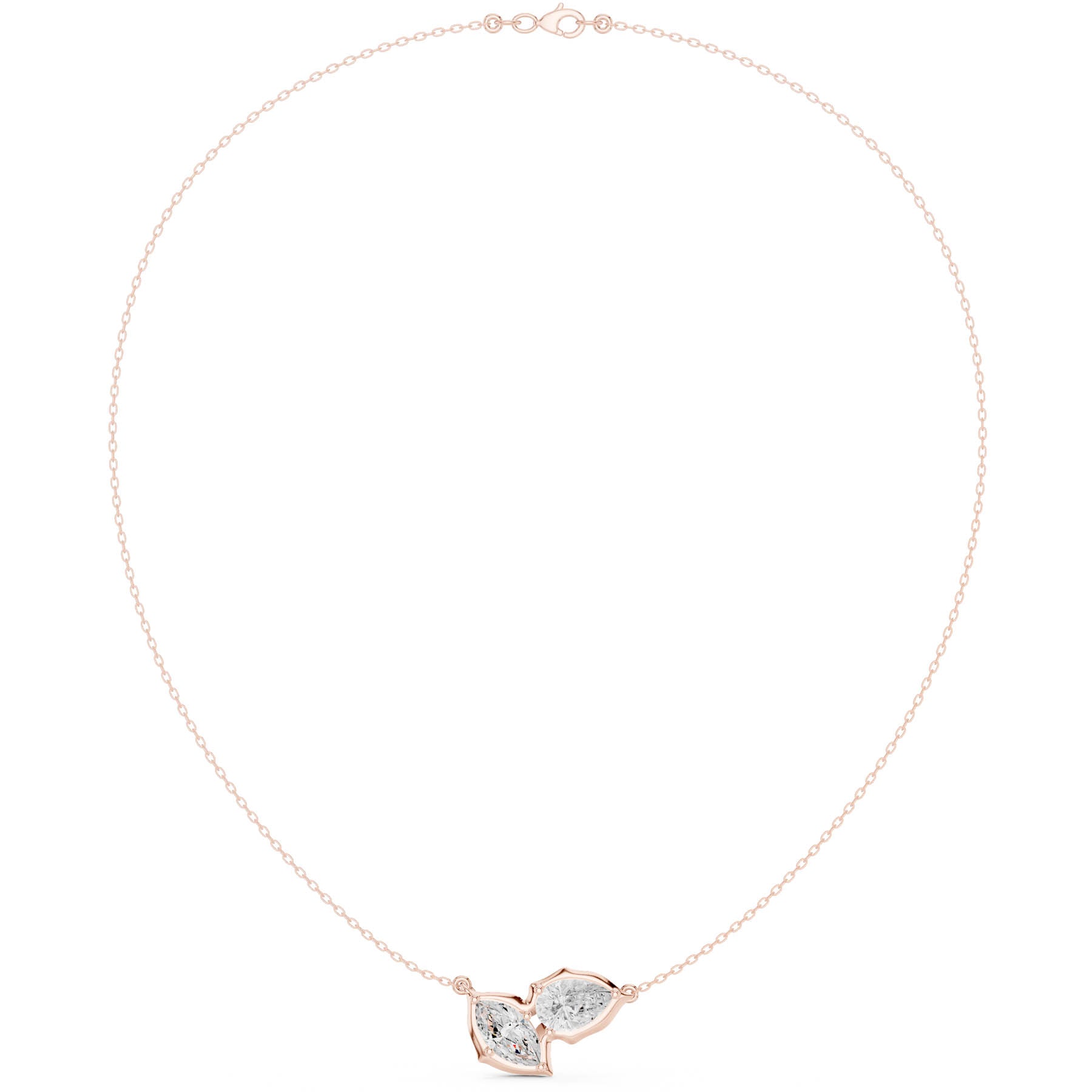 3.30 Ct. Marquise and Pear Diamond Two-Stone Pendant Necklace (SBWN (48)) 12