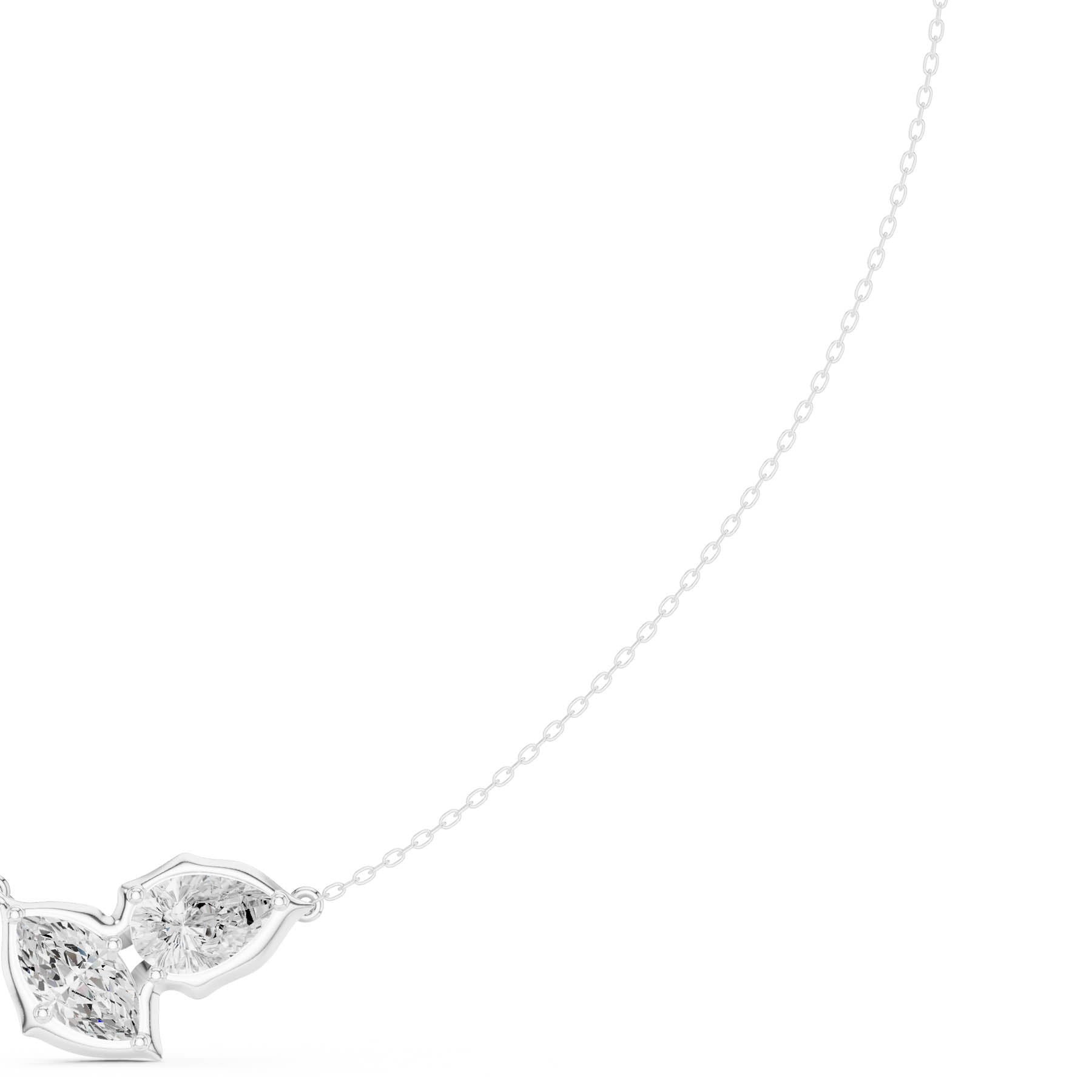 3.30 Ct. Marquise and Pear Diamond Two-Stone Pendant Necklace (SBWN (48)) 1