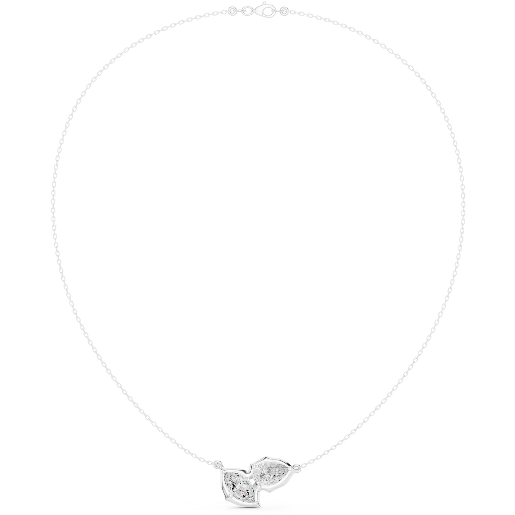 3.30 Ct. Marquise and Pear Diamond Two-Stone Pendant Necklace (SBWN (48)) 4