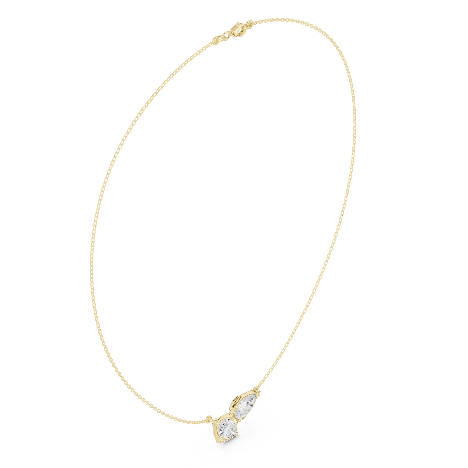 3.30 Ct. Marquise and Pear Diamond Two-Stone Pendant Necklace (SBWN (48)) 5