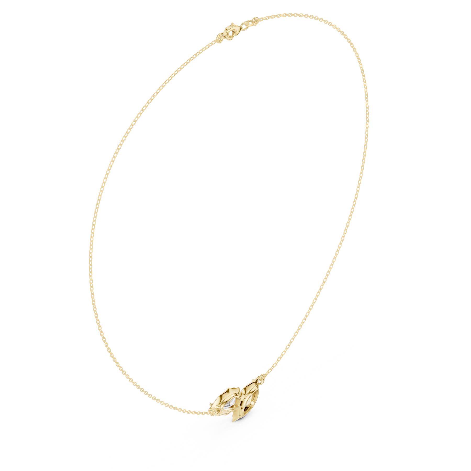 3.30 Ct. Marquise and Pear Diamond Two-Stone Pendant Necklace (SBWN (48)) 6