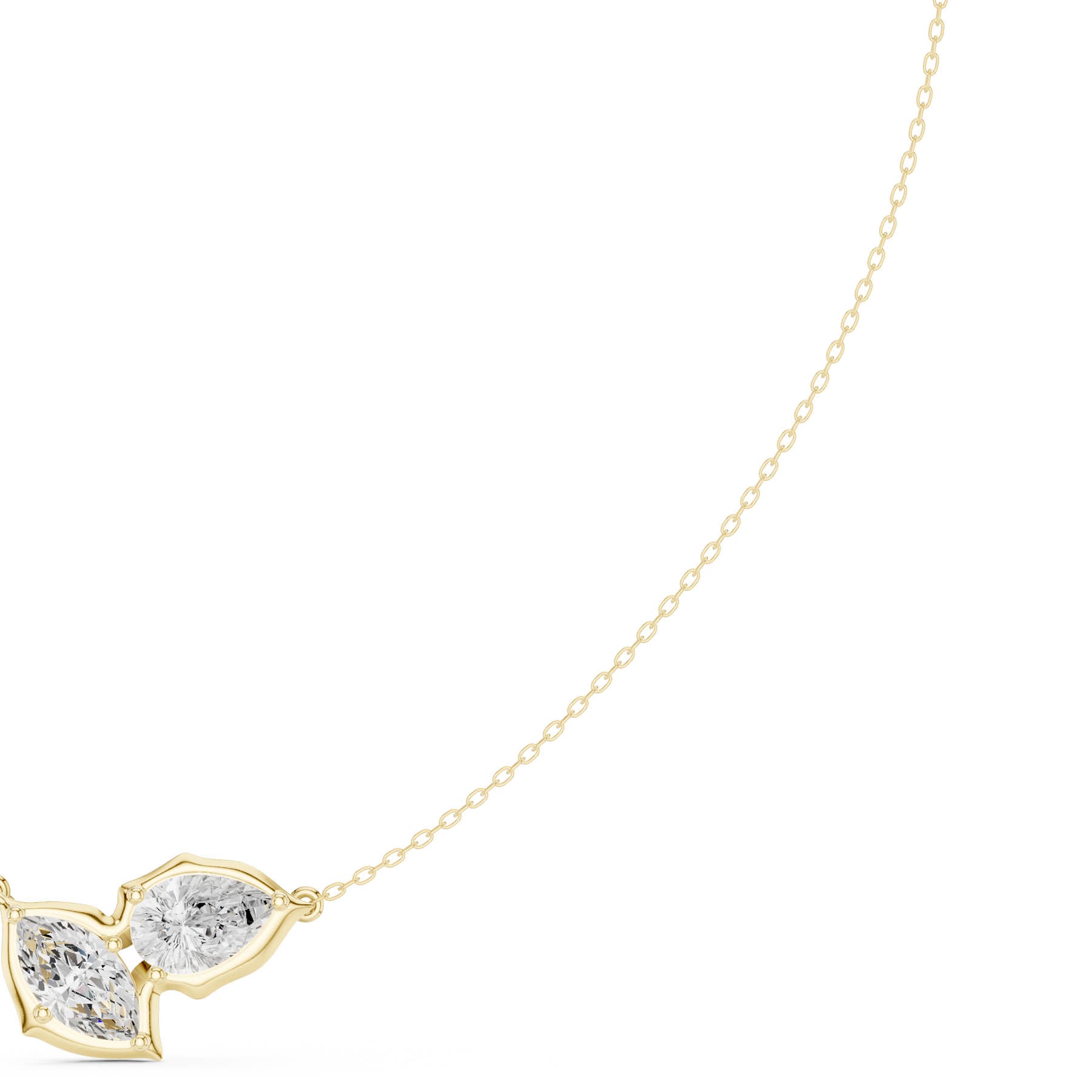 3.30 Ct. Marquise and Pear Diamond Two-Stone Pendant Necklace (SBWN (48)) 7