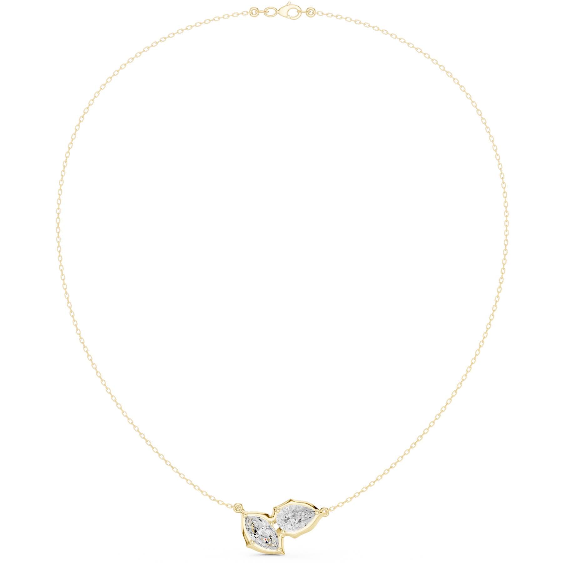 3.30 Ct. Marquise and Pear Diamond Two-Stone Pendant Necklace (SBWN (48)) 2