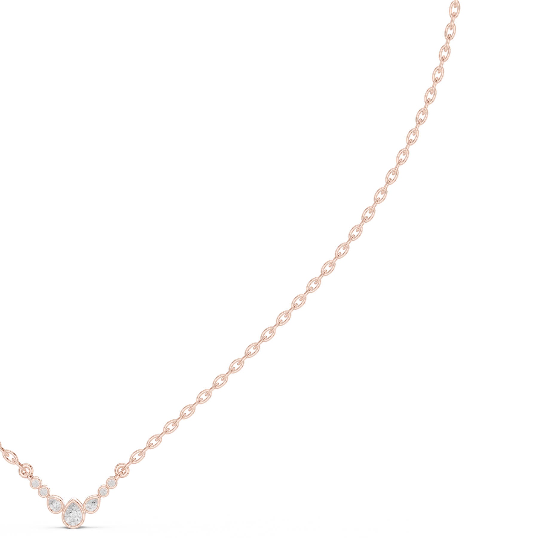 .20 Ct. Graduated Pear and Round Diamond Drop Necklace with Delicate Chain (SBWN (54)) 10