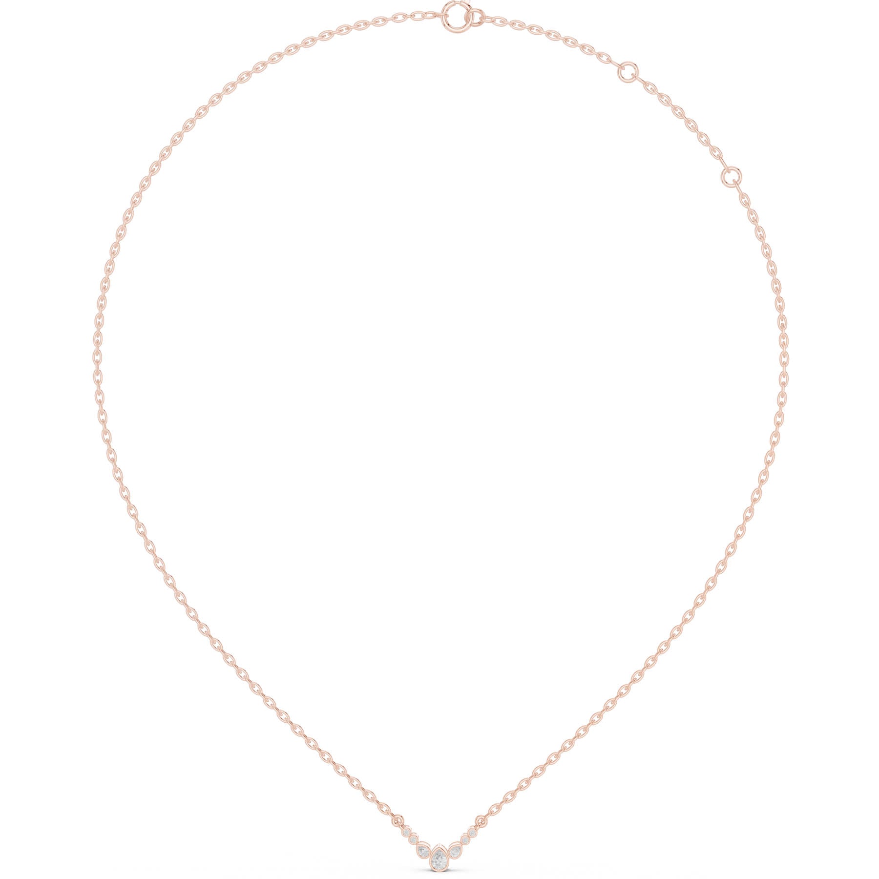 .20 Ct. Graduated Pear and Round Diamond Drop Necklace with Delicate Chain (SBWN (54)) 11