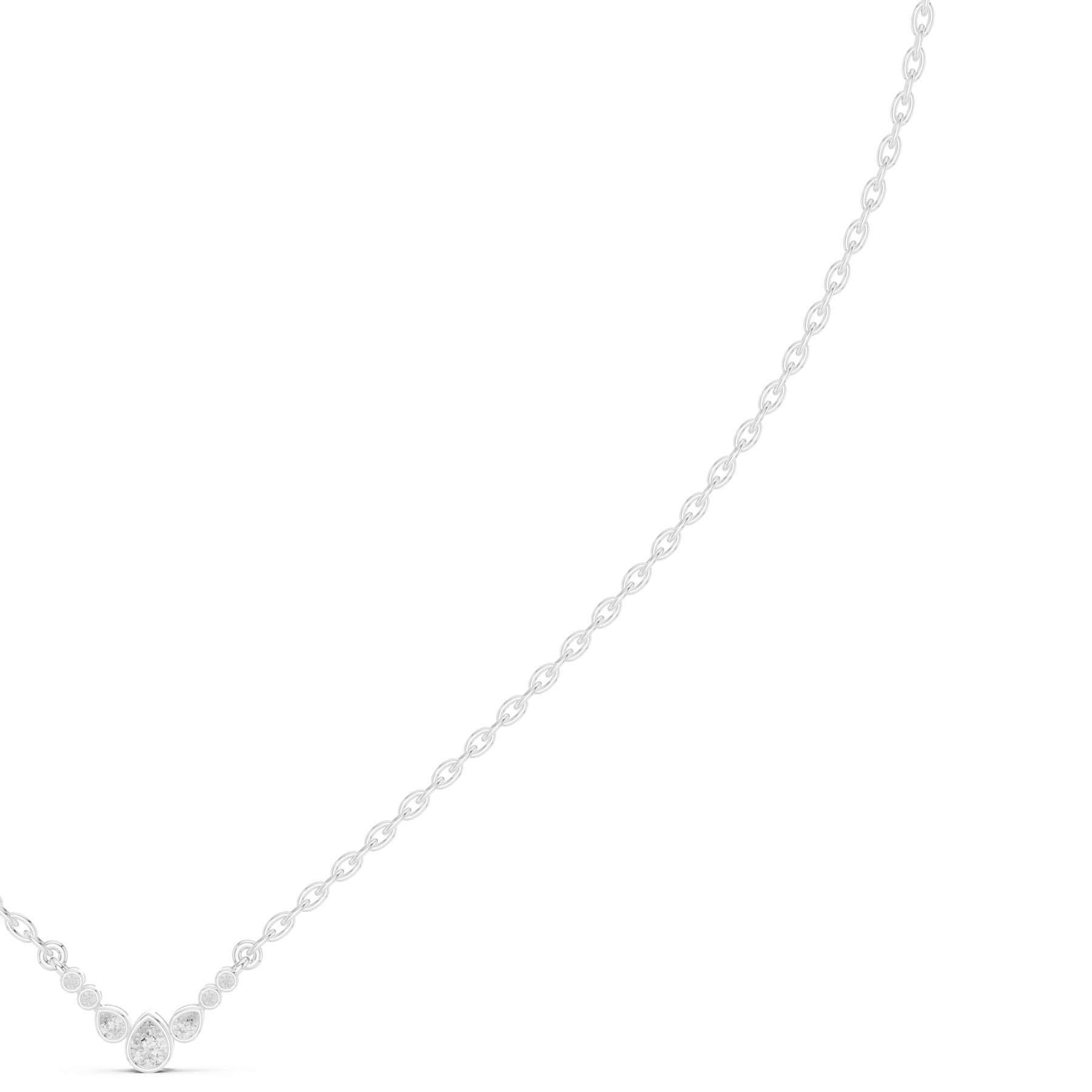 .20 Ct. Graduated Pear and Round Diamond Drop Necklace with Delicate Chain (SBWN (54)) 1