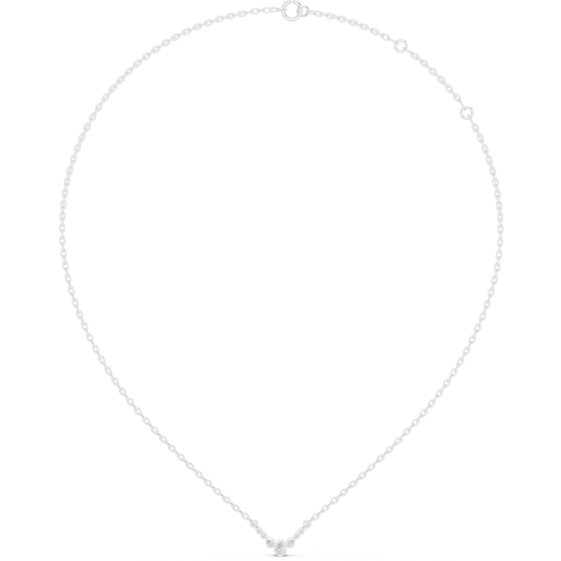 .20 Ct. Graduated Pear and Round Diamond Drop Necklace with Delicate Chain (SBWN (54)) 5