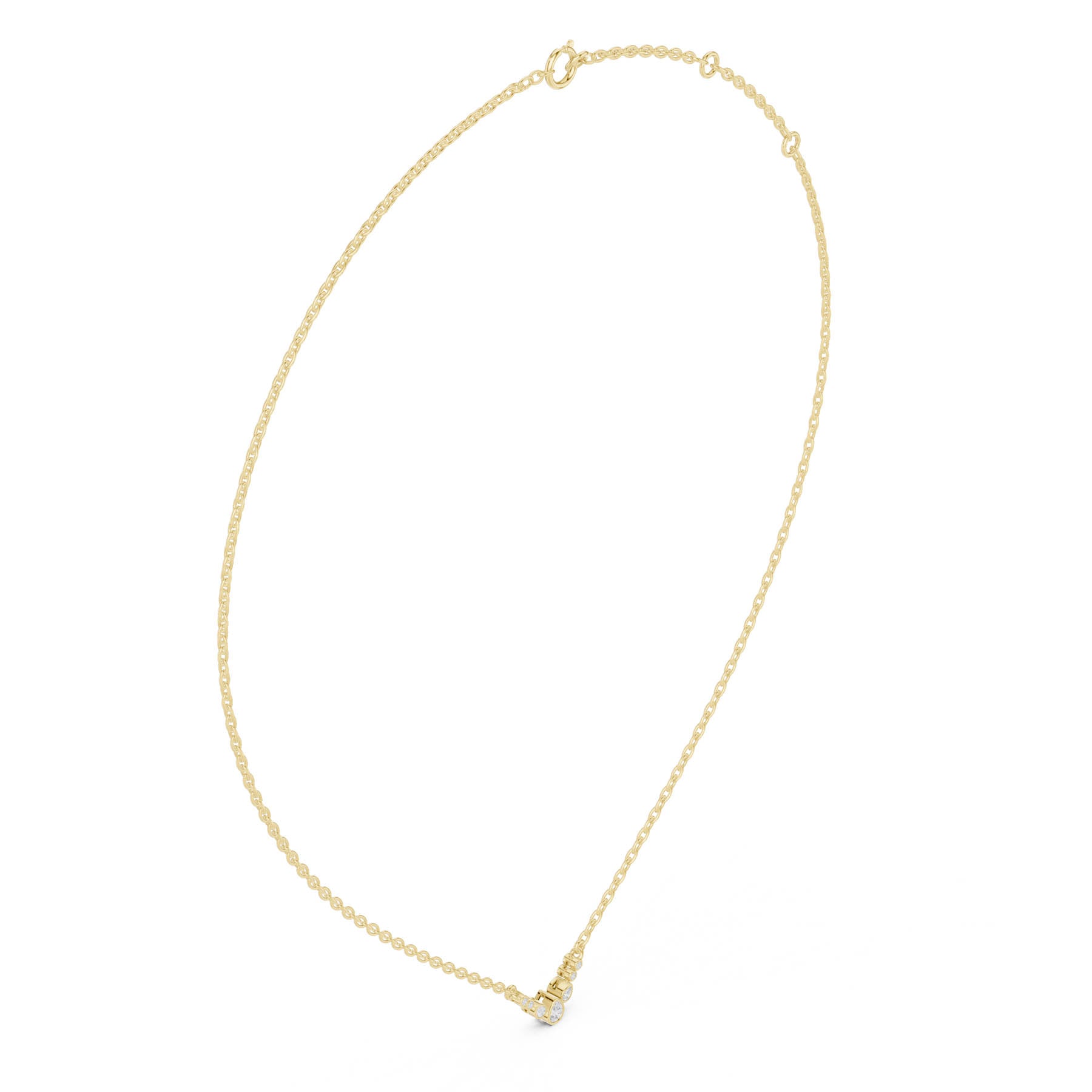 .20 Ct. Graduated Pear and Round Diamond Drop Necklace with Delicate Chain (SBWN (54)) 2