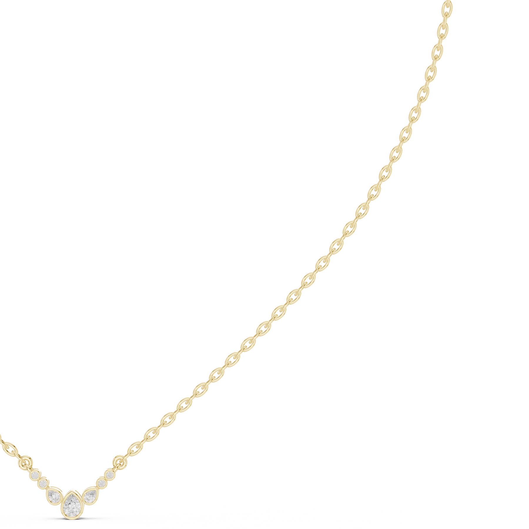 .20 Ct. Graduated Pear and Round Diamond Drop Necklace with Delicate Chain (SBWN (54)) 7